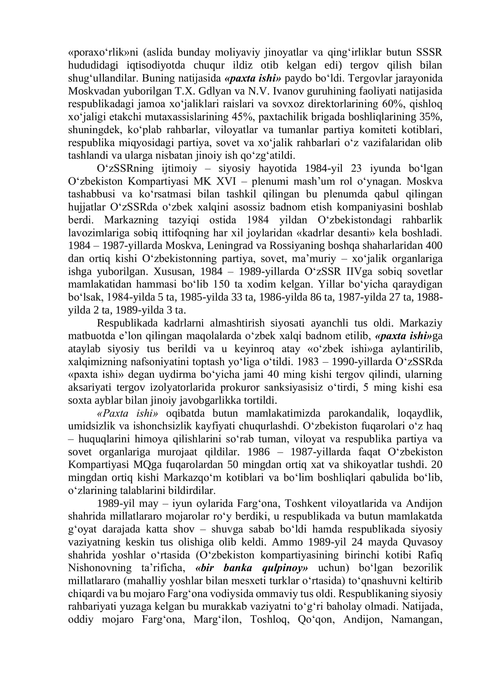 3-mavzu: Mustaqillikka erishish arafasida O‘zbekistondagi 3