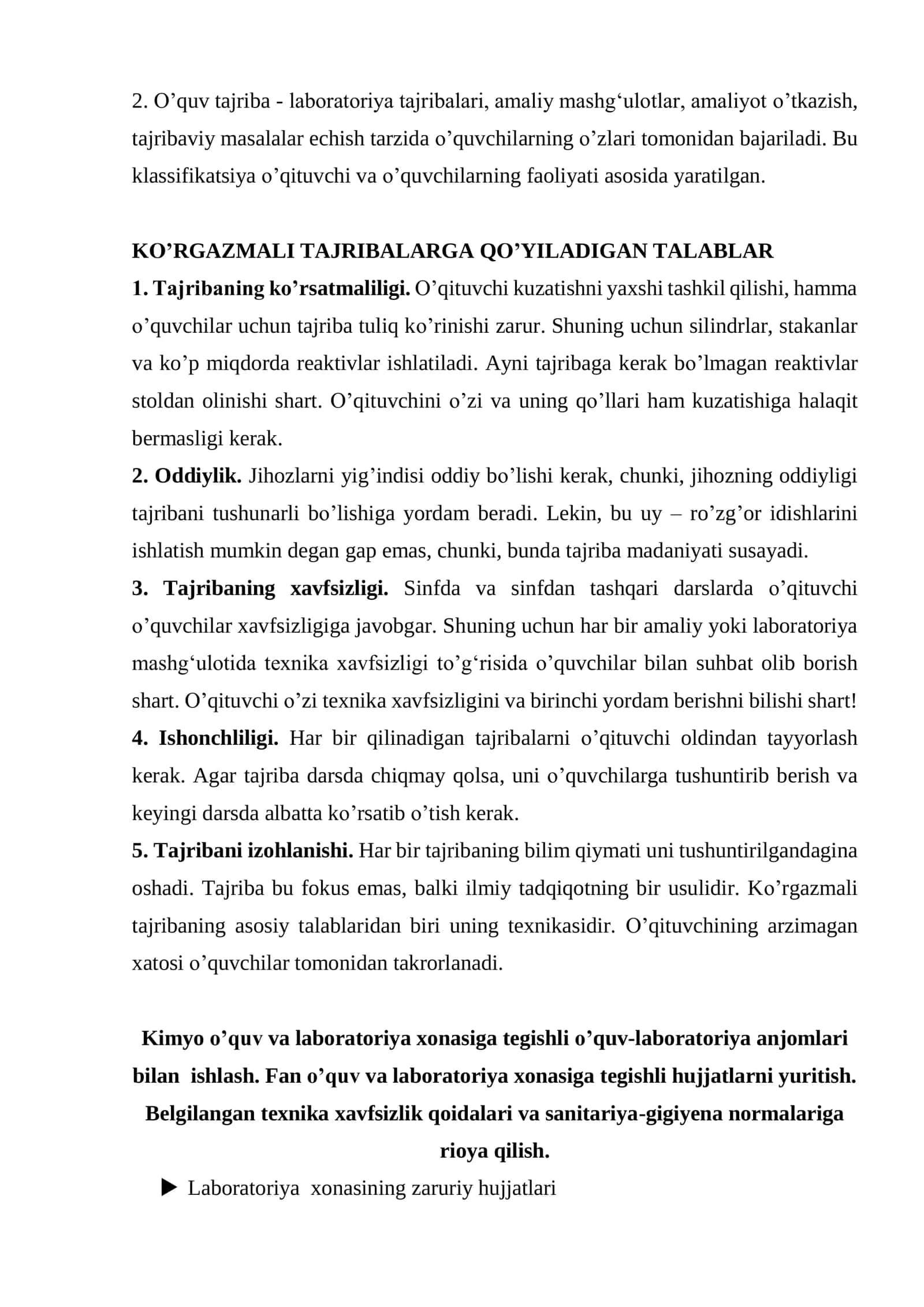 Kimyo darslarida laboratoriya ishlarini o`tkazish metodikasi (II-qism) 3