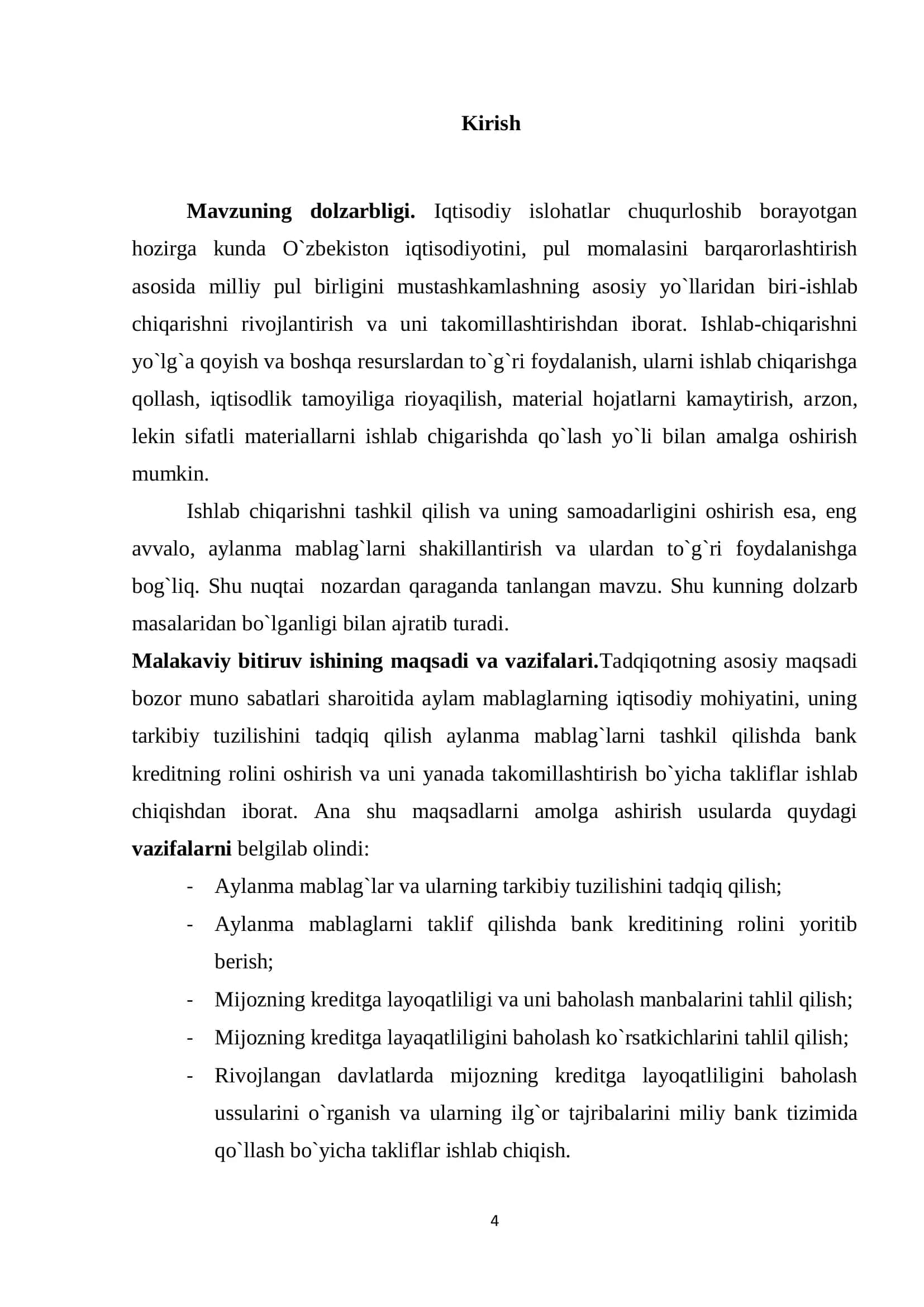Aylanma mablag’lar va mijozning kreditga layoqatliligini baholash usullari 3