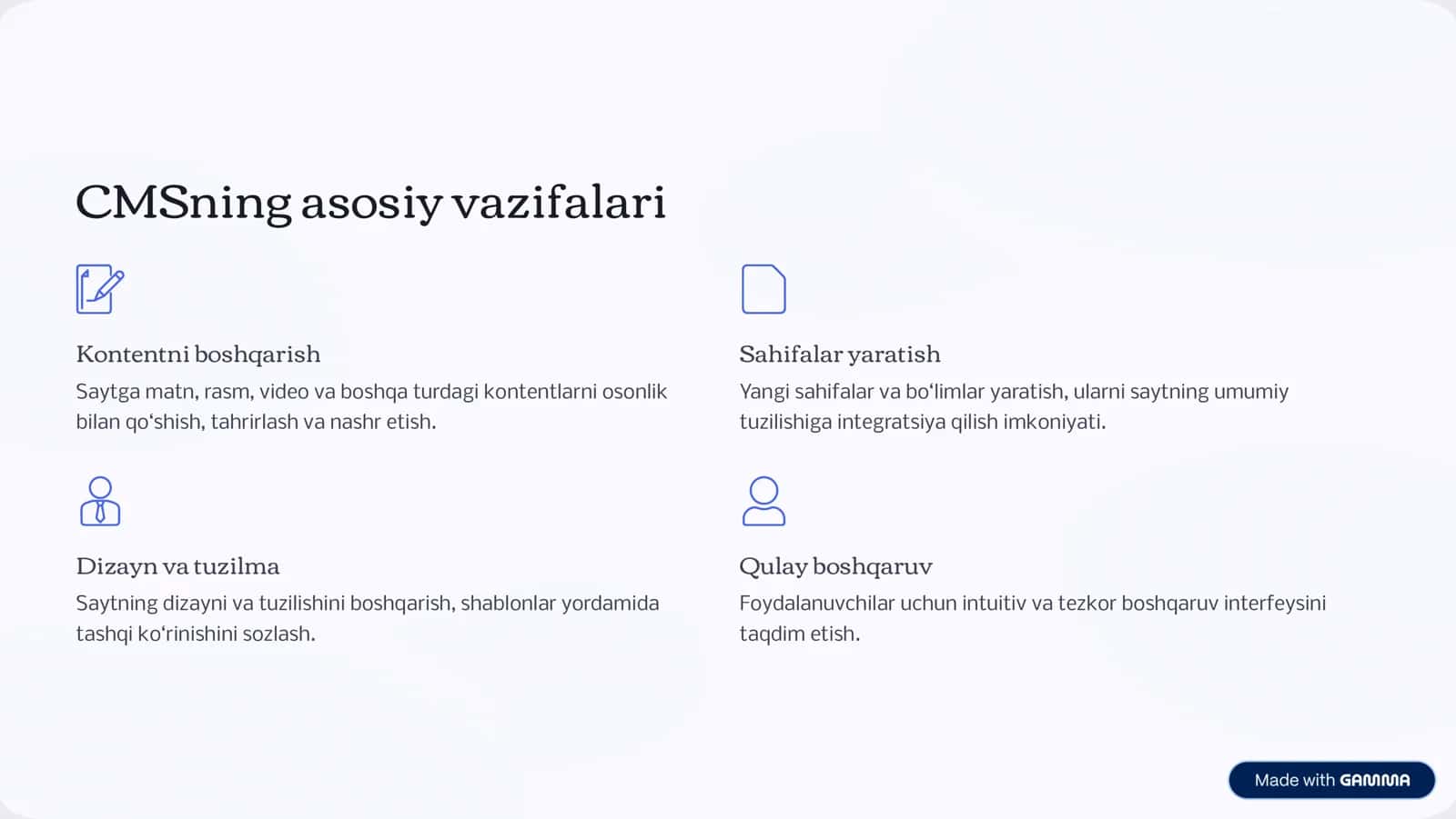 CMS: Kontentni Boshqarish Tizimi haqida 3