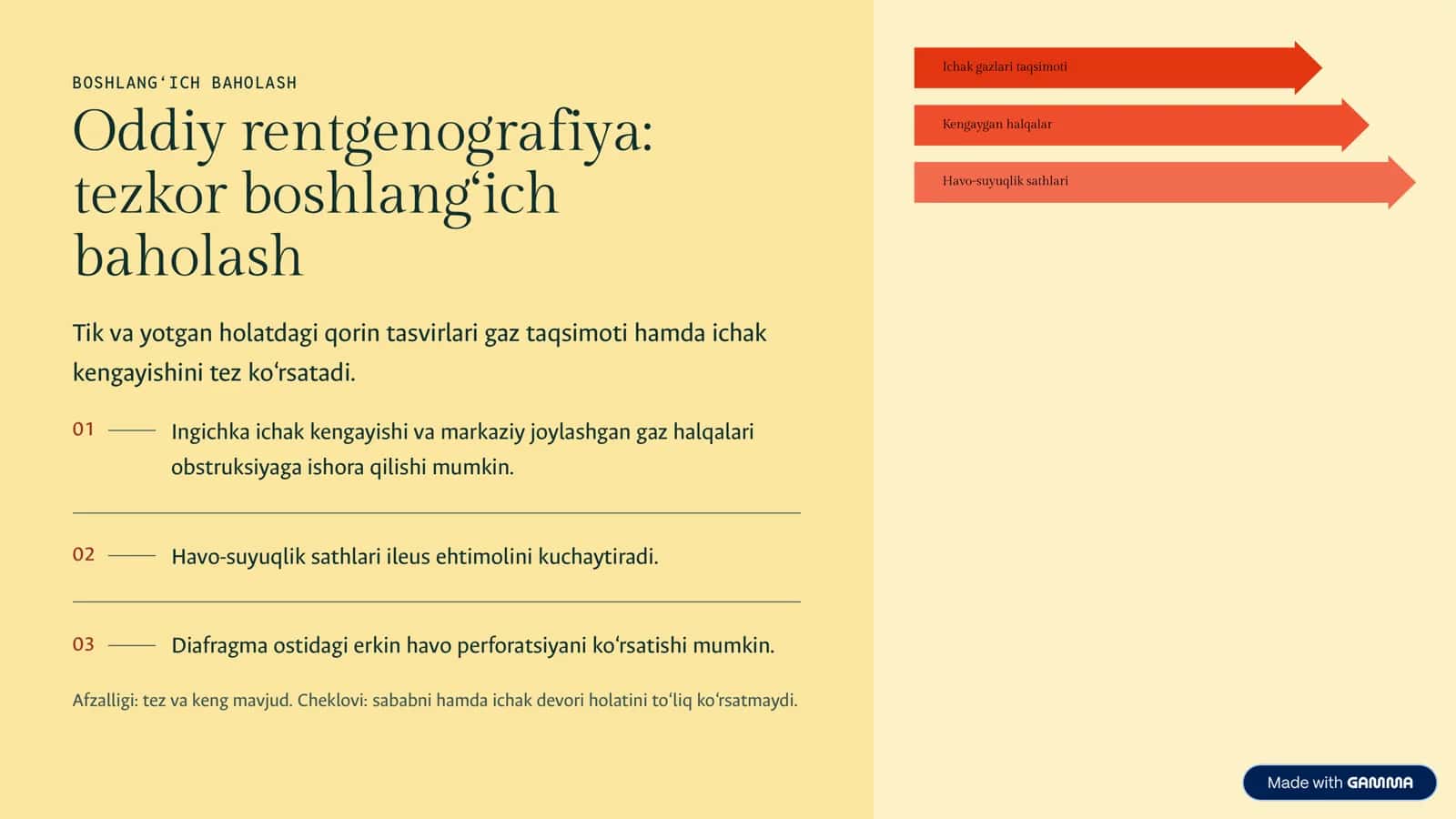 Radiologik tekshiruv Ingichka va yo‘g‘on ichak kasalliklarida 3