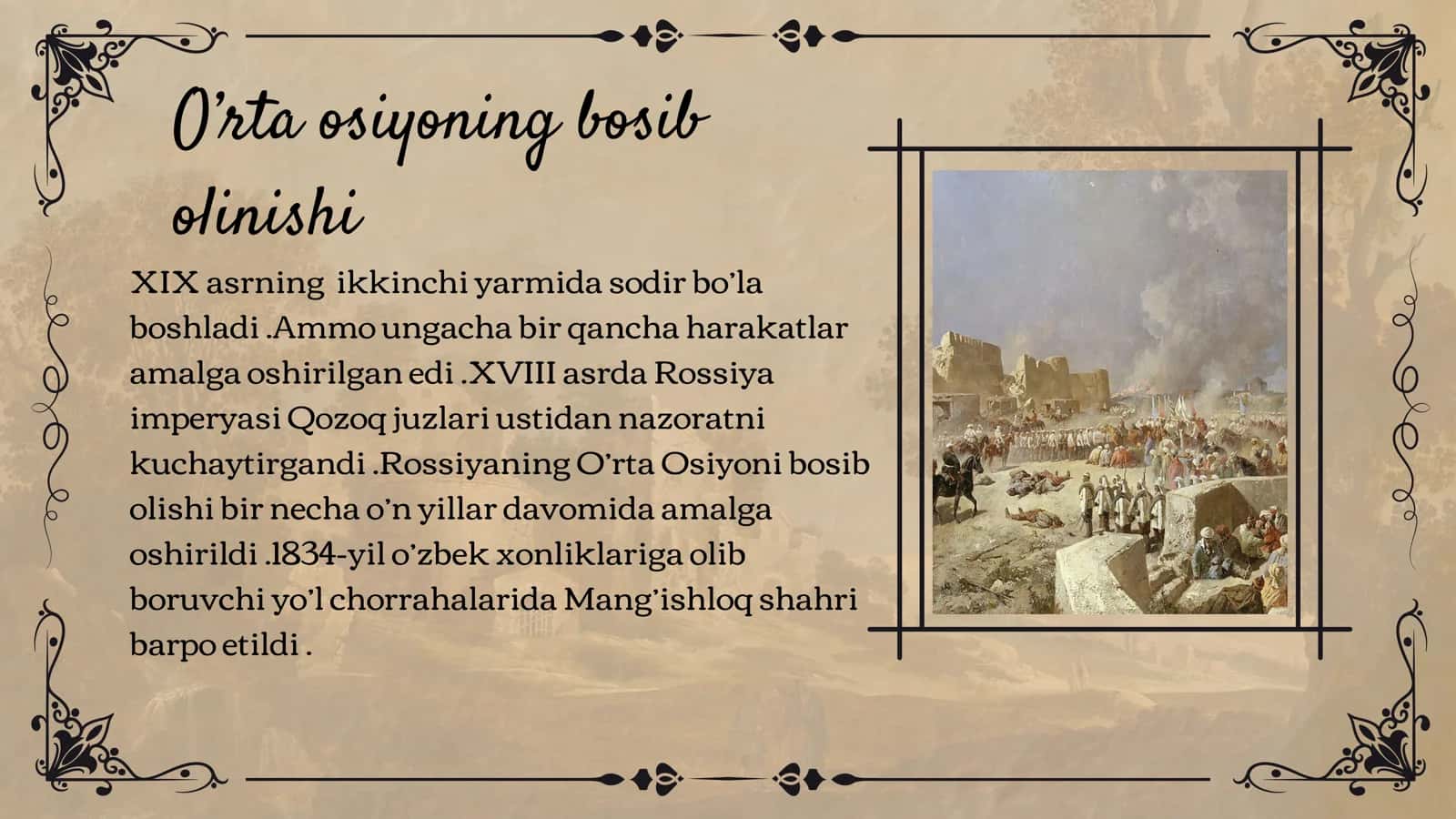 O’rta osiyoning rossiya emperyasi tomidan egallanishi 3