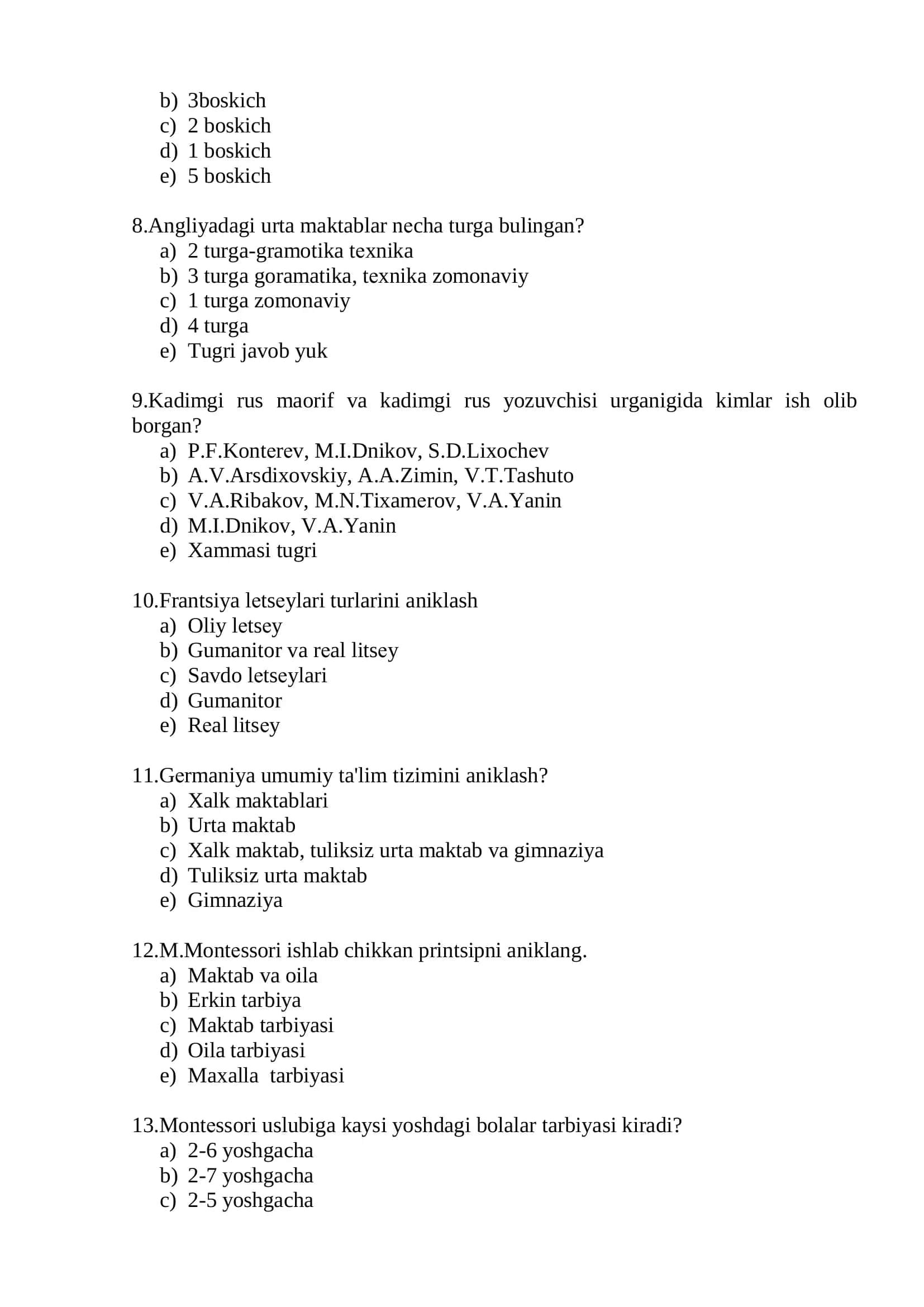 Maktabgacha ta’lim taraqqiyoti fani 3