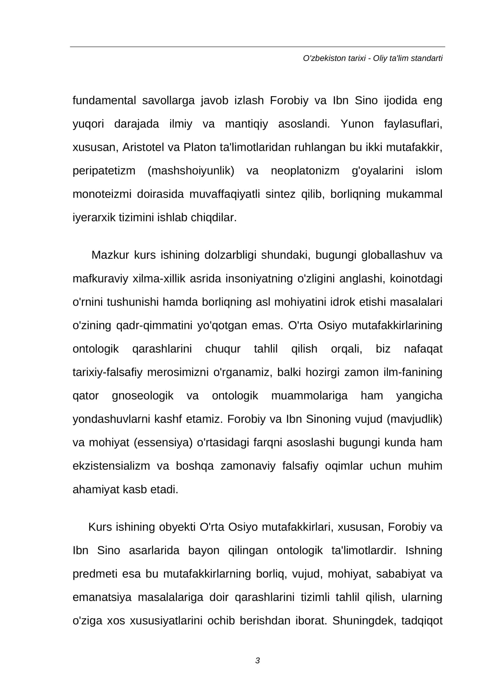 O'rta Osiyo mutafakkirlari (Forobiy, Ibn Sino) ontologik qarashlari 3