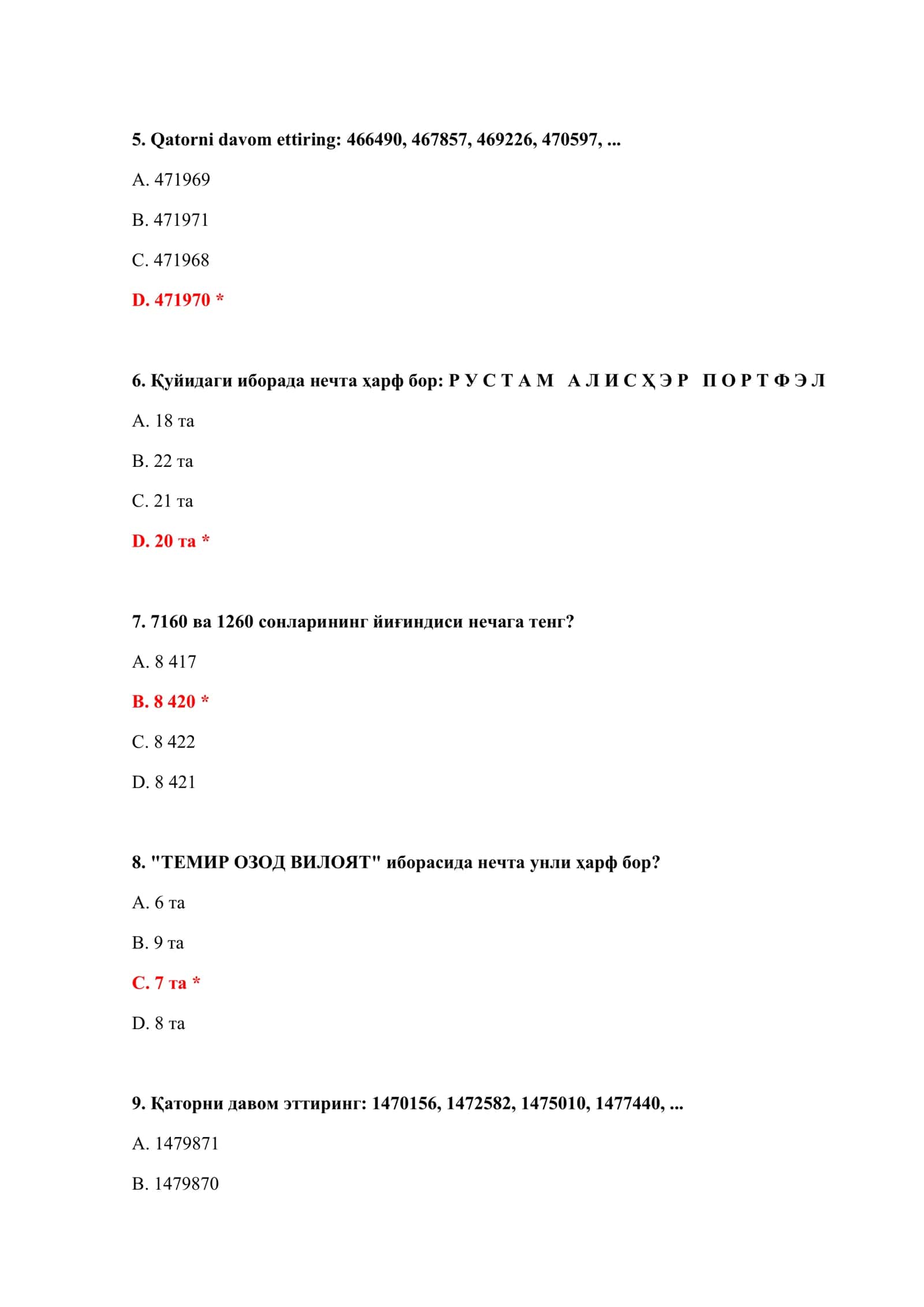 KIRISH IMTIHON TESTLARI 3