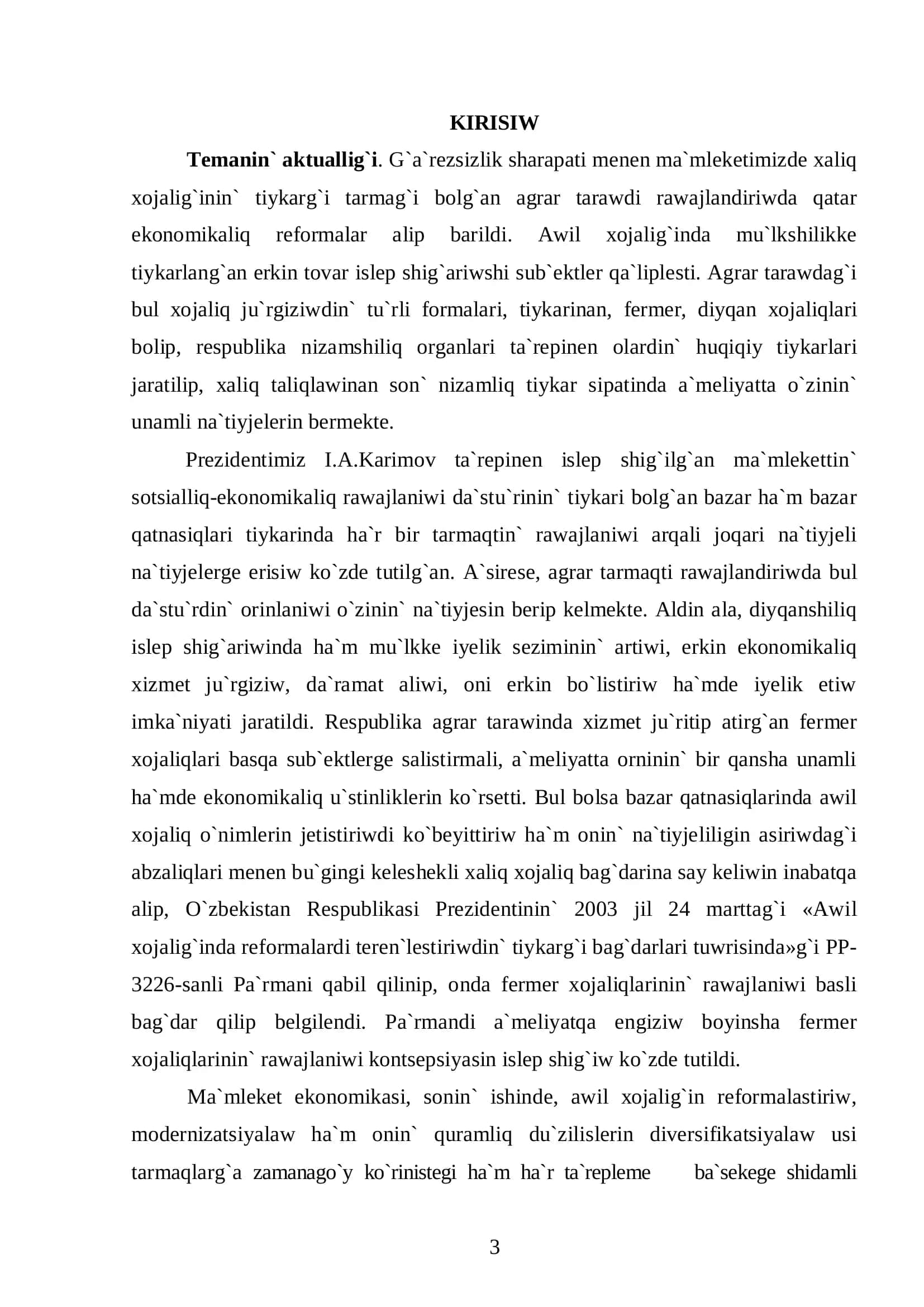 Fermer xojalig'ini diversifikatsiyalaw ha`m finanslastirish 3