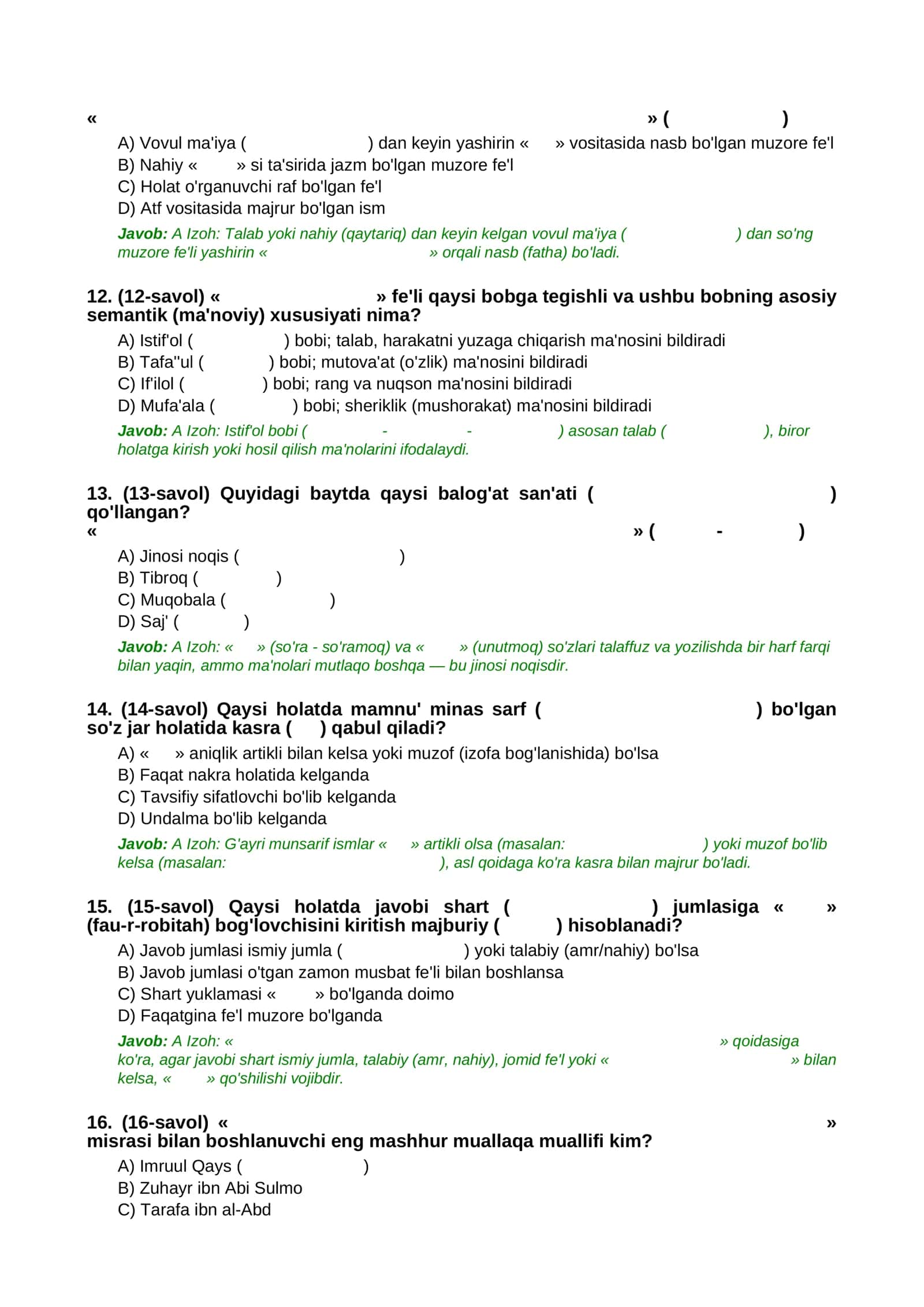 ARAB TILI (IIIII IIIIIII - MILLIY SERTIFIKAT & CEFR C1/AL-FUSHA) EXPERT / MILLIY SERTIFIKAT (OLIY QIYINLIK DARAJASI) 3