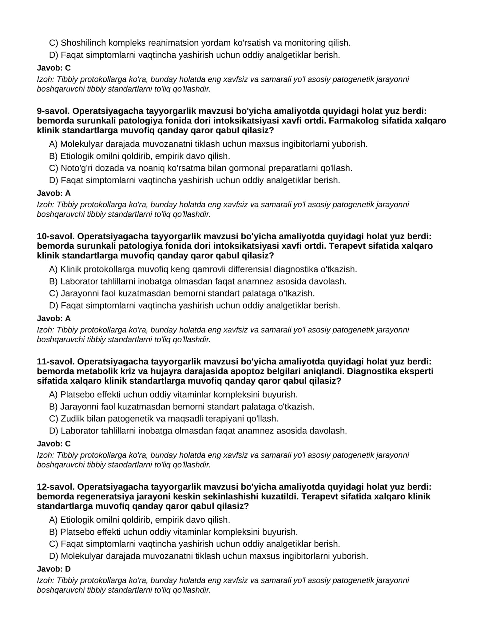 Operatsiyagacha tayyorgarlik - 3-QISM 3