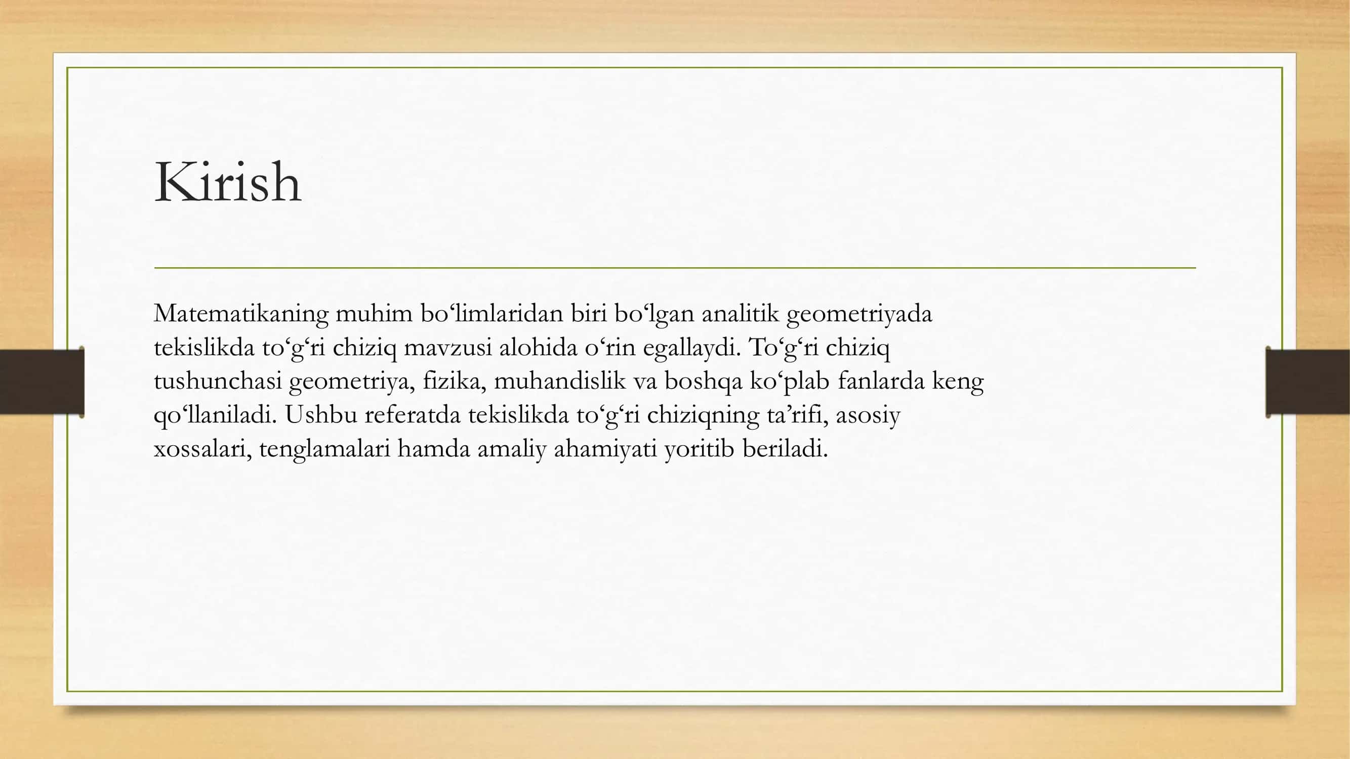 Tekislikda To'g'ri Chiziq 3
