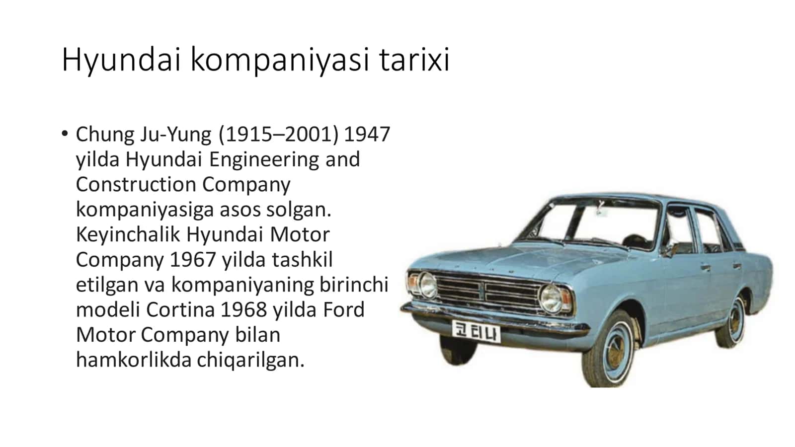 Hyundai avtomobil kompaniyasi MUSTAQIL ISH TAQDIMOTI 3