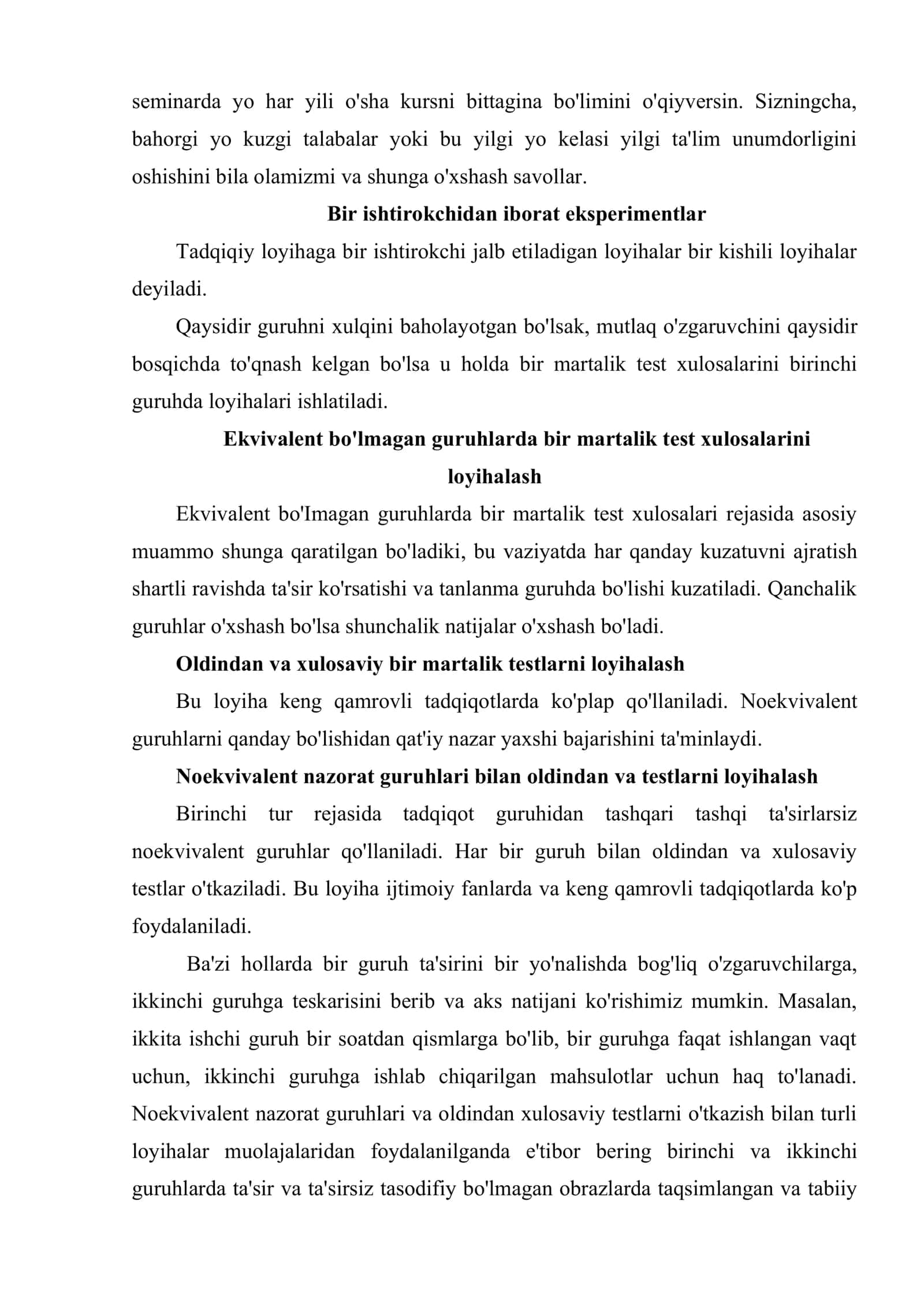 No an'anaviy tadqiqotlarni loyihalash 3