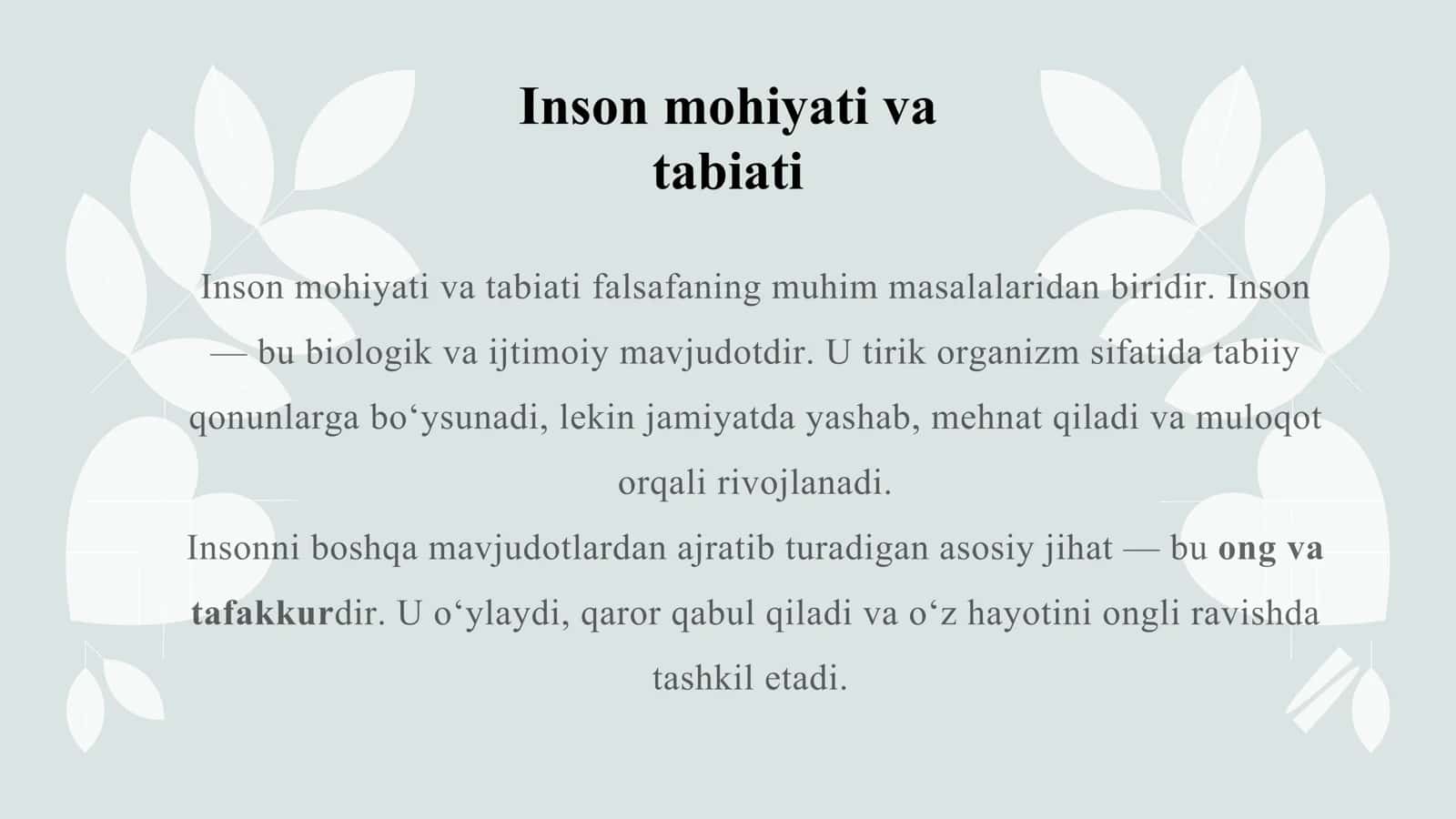 Inson falsafasi (falsafiy antropologiya) 3