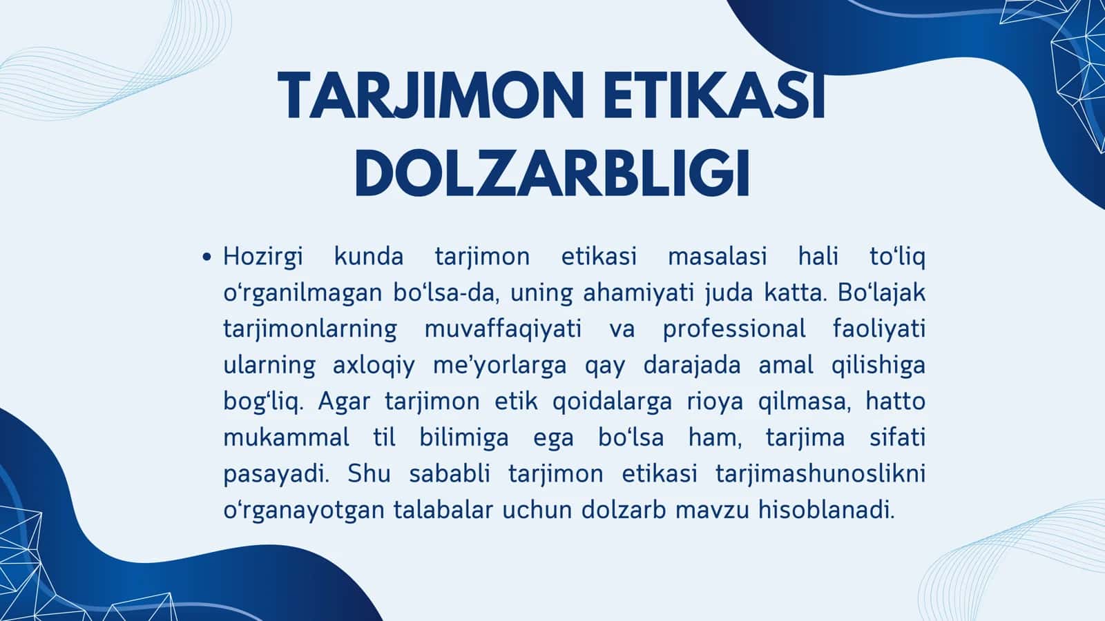 TARJIMON ETIKASI 3