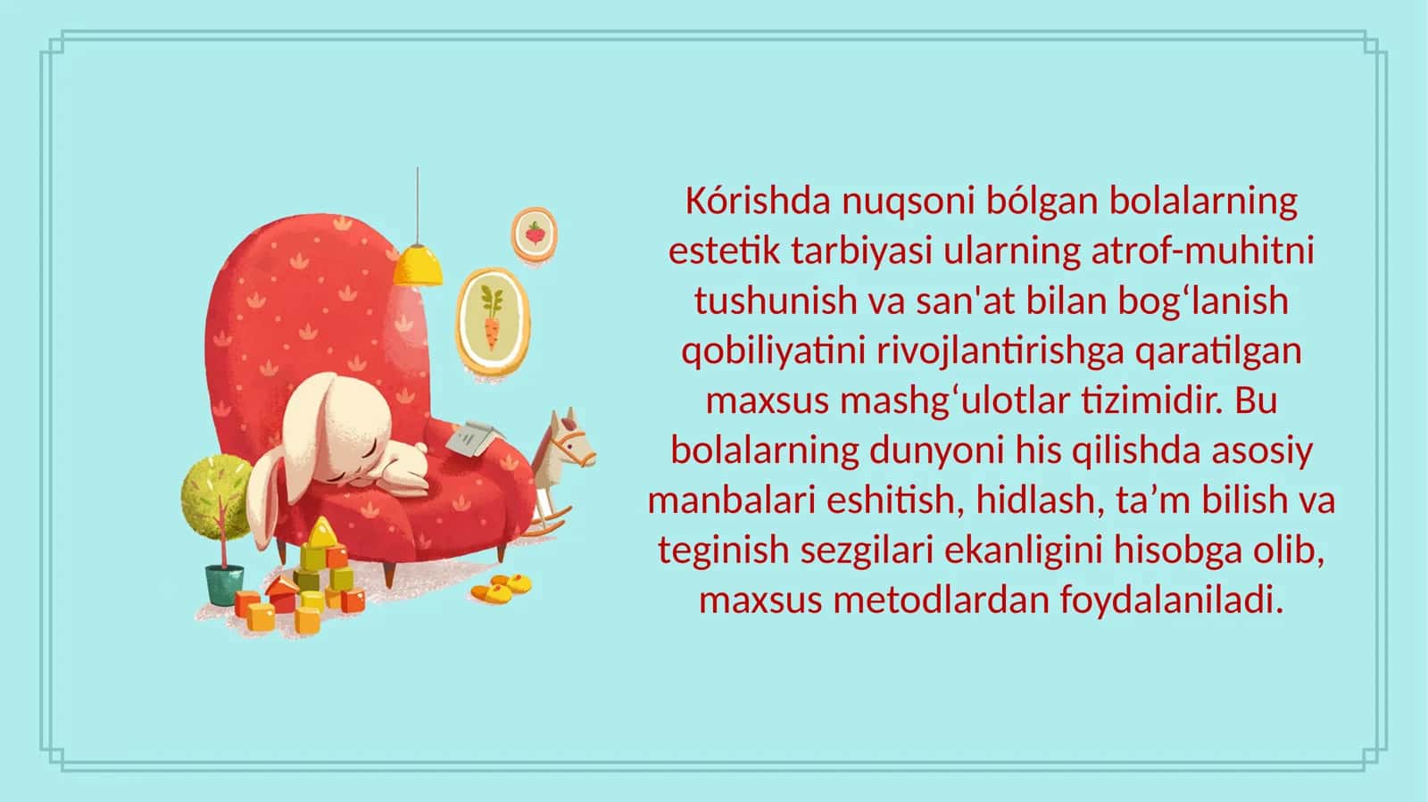Kórishda nuqsoni bólgan bolalarning estetik tarbiyasi 3
