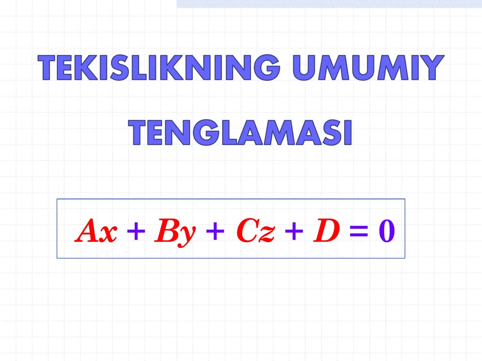 Tekislik tenglamasi 3