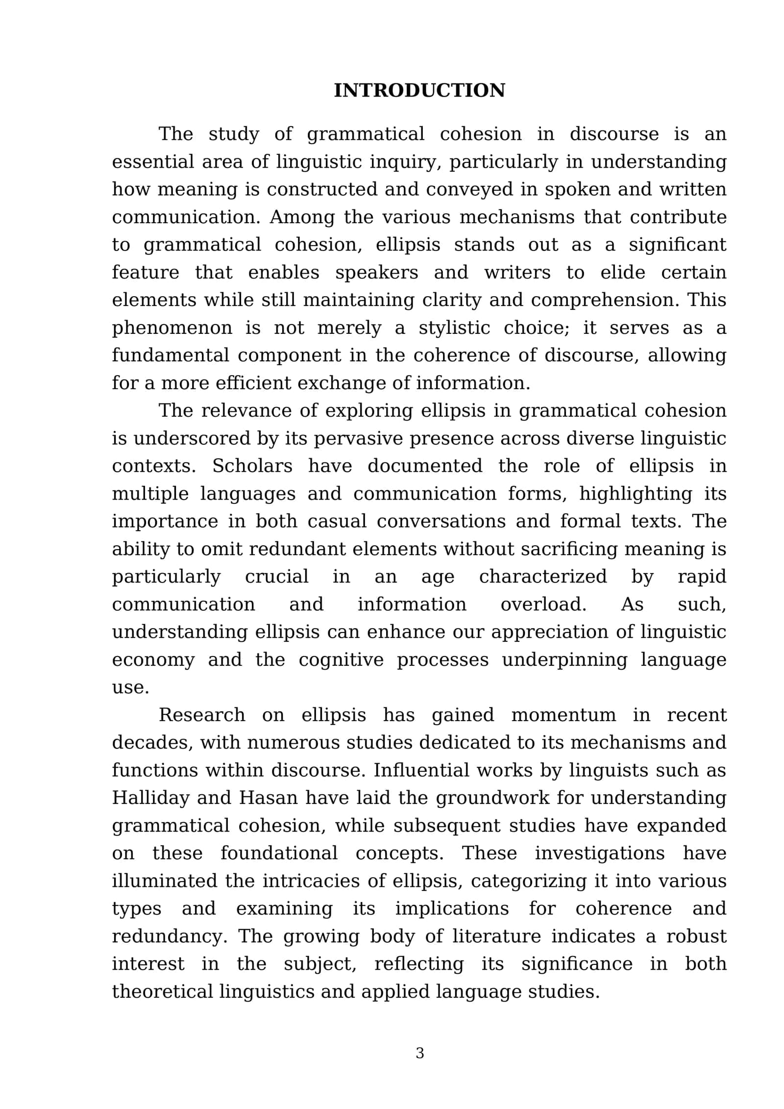 Grammatical cohesion in discourse: Ellipsis 3