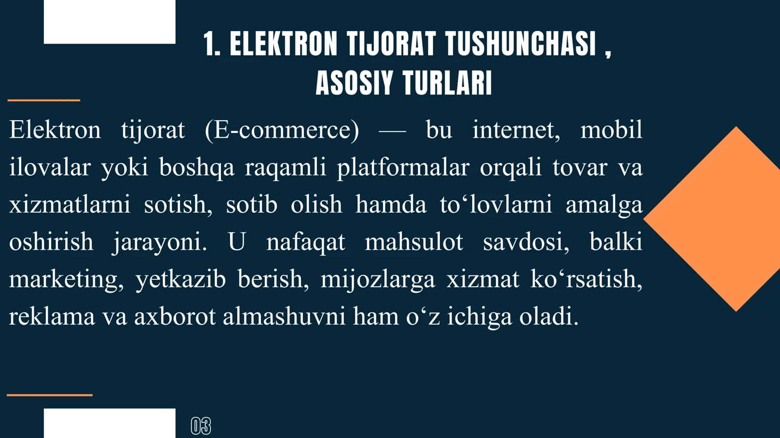 e-commerce O'zbekistonda elektron tijoratni rivojlantirish 3