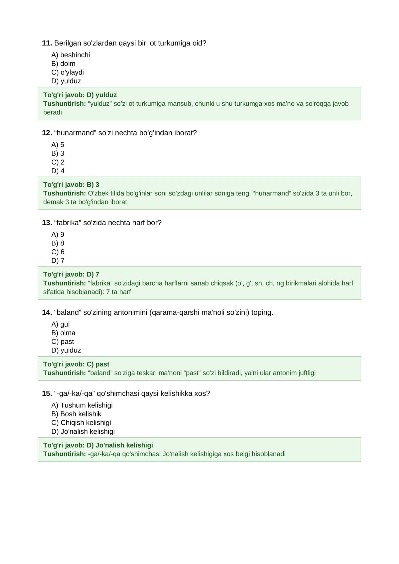 DTM uchun o'ta qiyinlashtirilgan test to'plami 3
