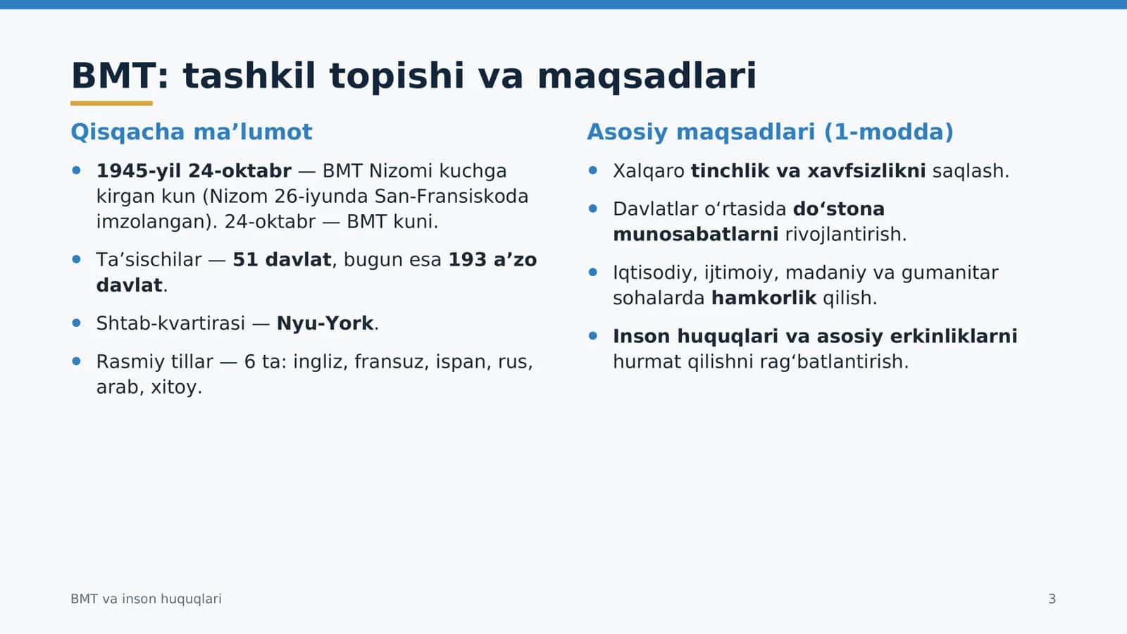 BMT va inson huquqlari 3