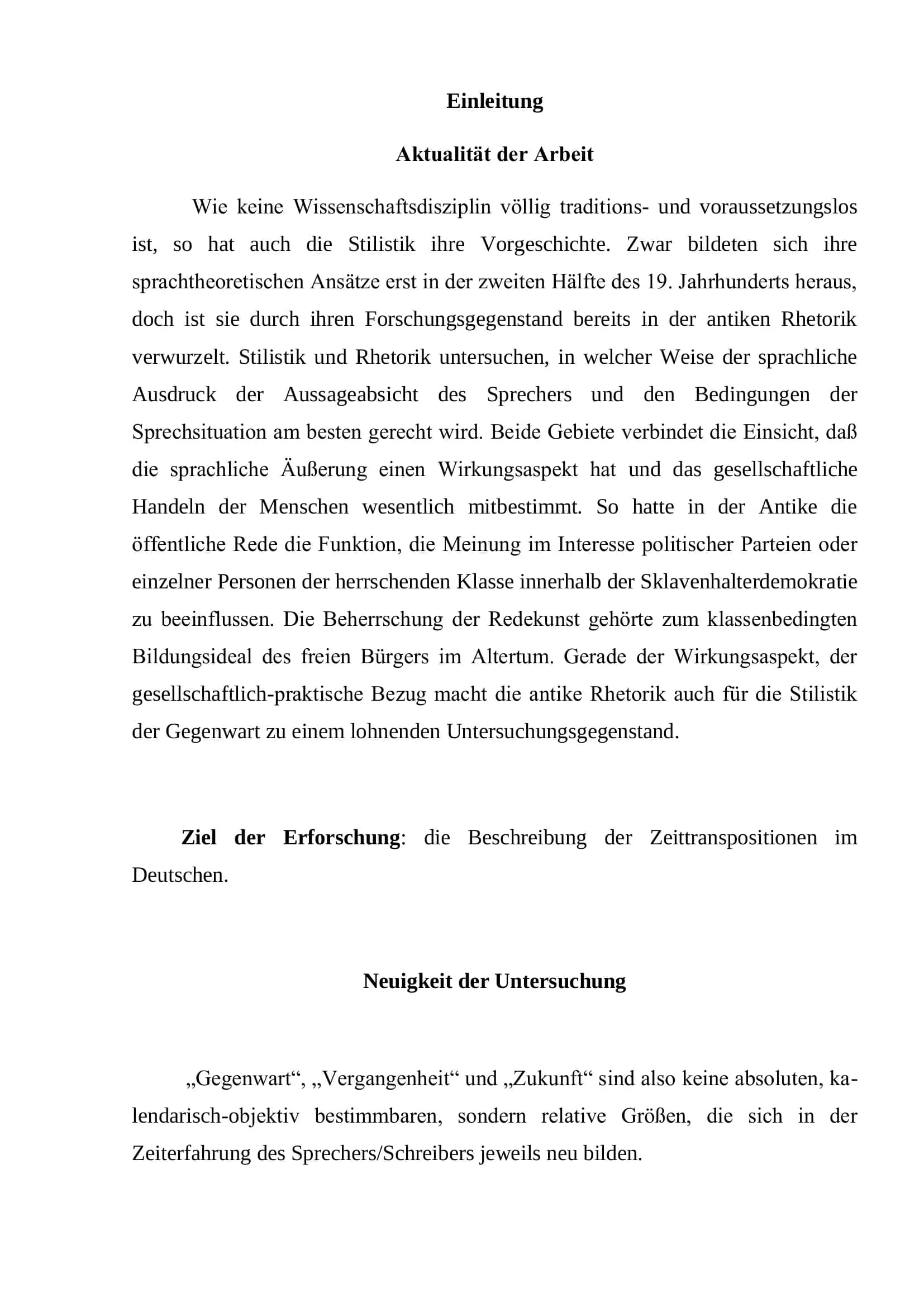 Die Transposition der Zeit im Deutschen 3