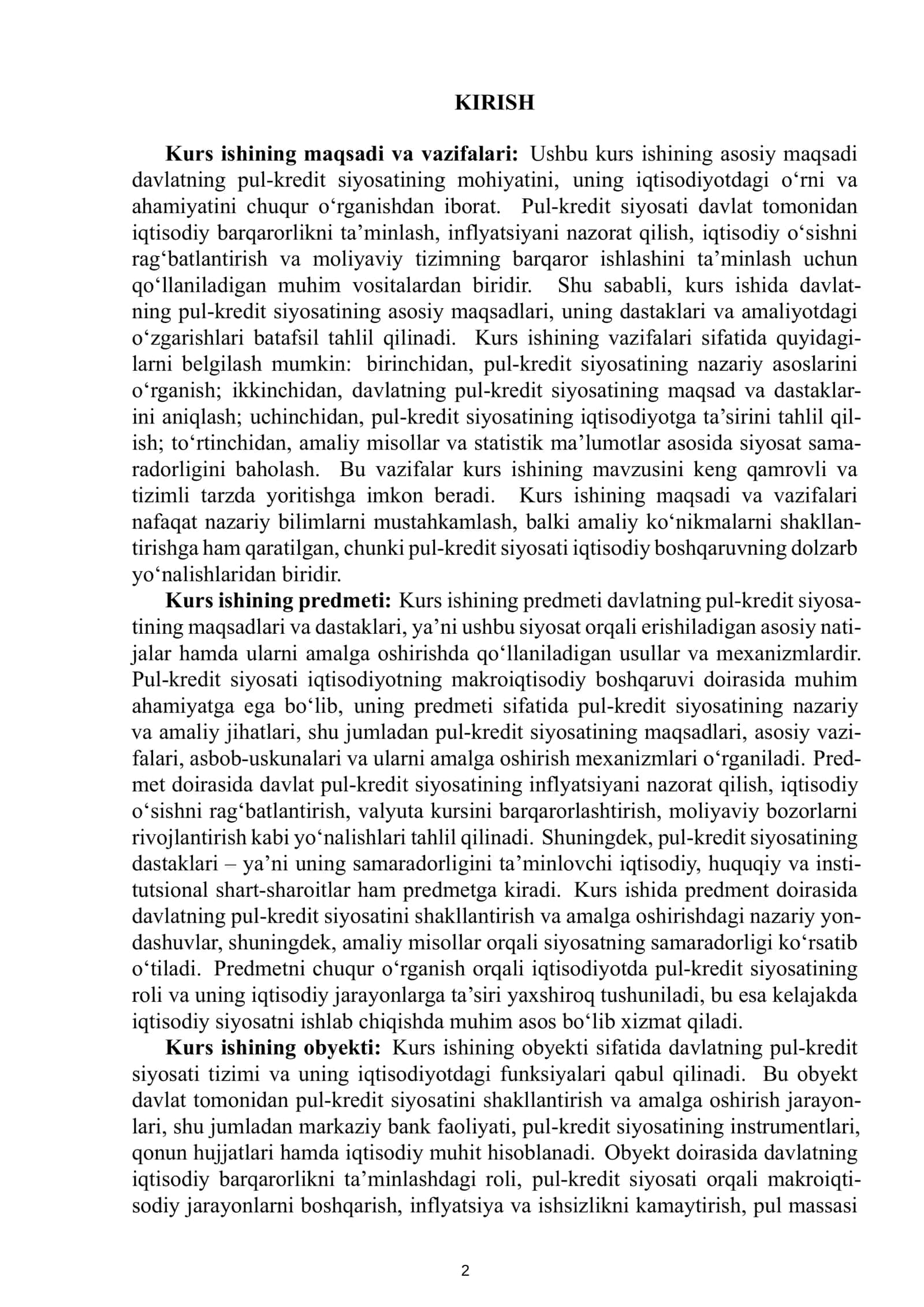 Davlatning pul kredit siyosati maqsadi va dastaklari 3