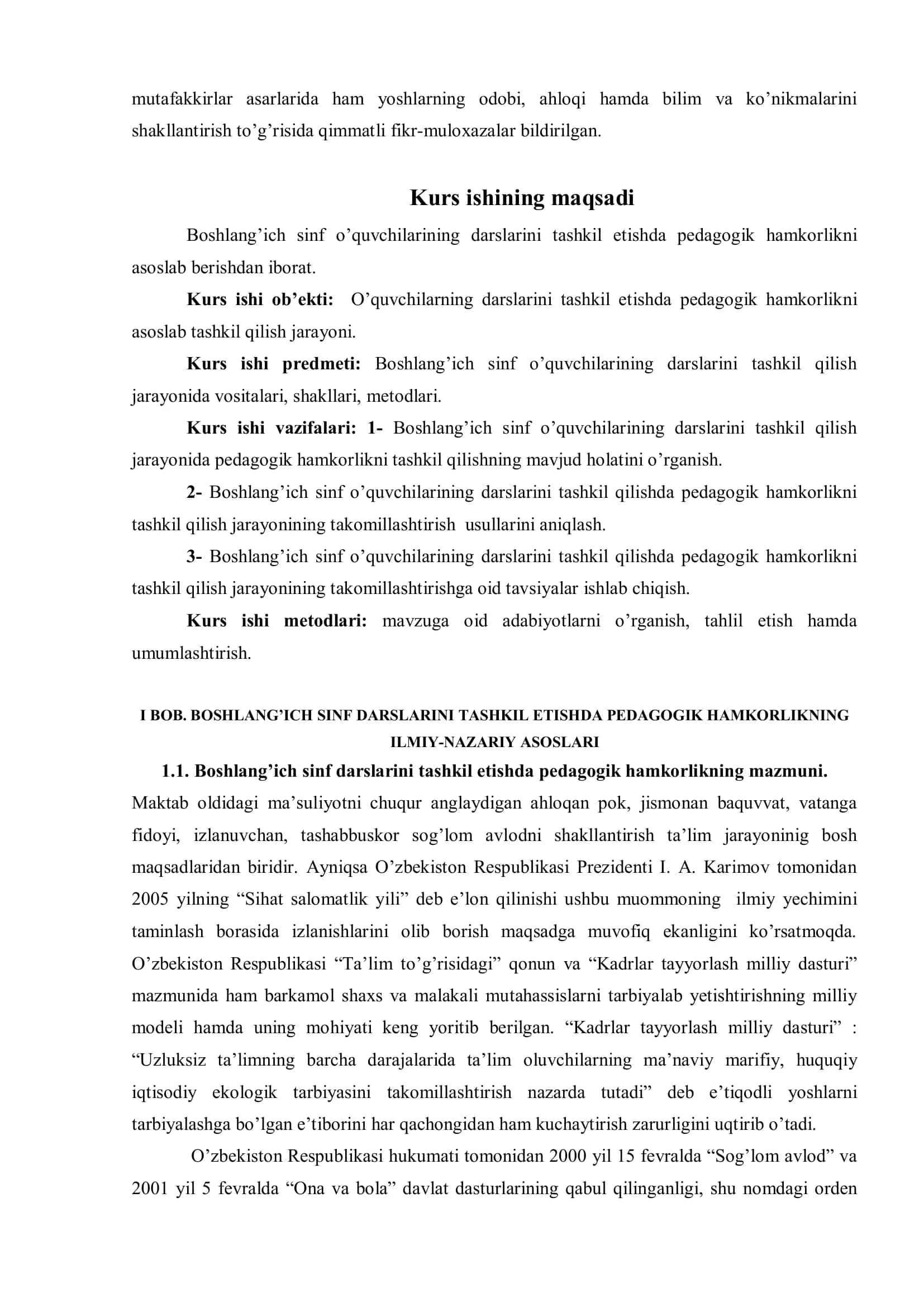 Boshlang`ich sinf darslarini tashkil etishda pеdagogik hamkorlik 3
