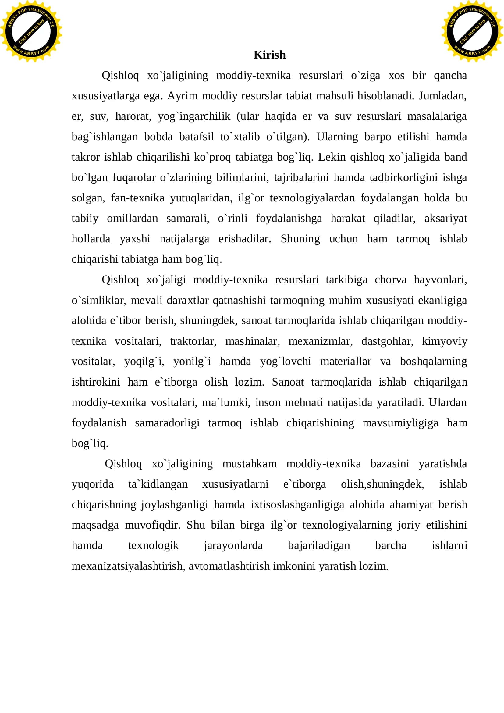 QISHLOQ XO`JALIGINING MODDIY-TEXNIKA RESURSLARI 3