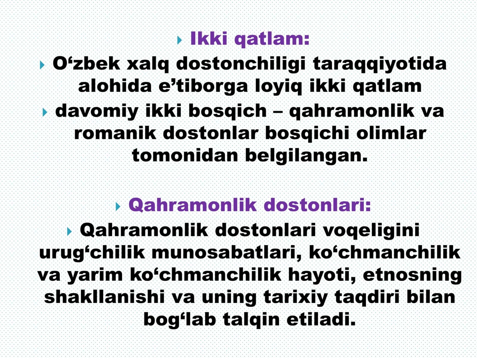 5-MA‘RUZA. QAHRAMONLIK VA ROMANIK DOSTONLARNING BOG‘AYAVIY-BADIIY XUSUSIYATLARI 3