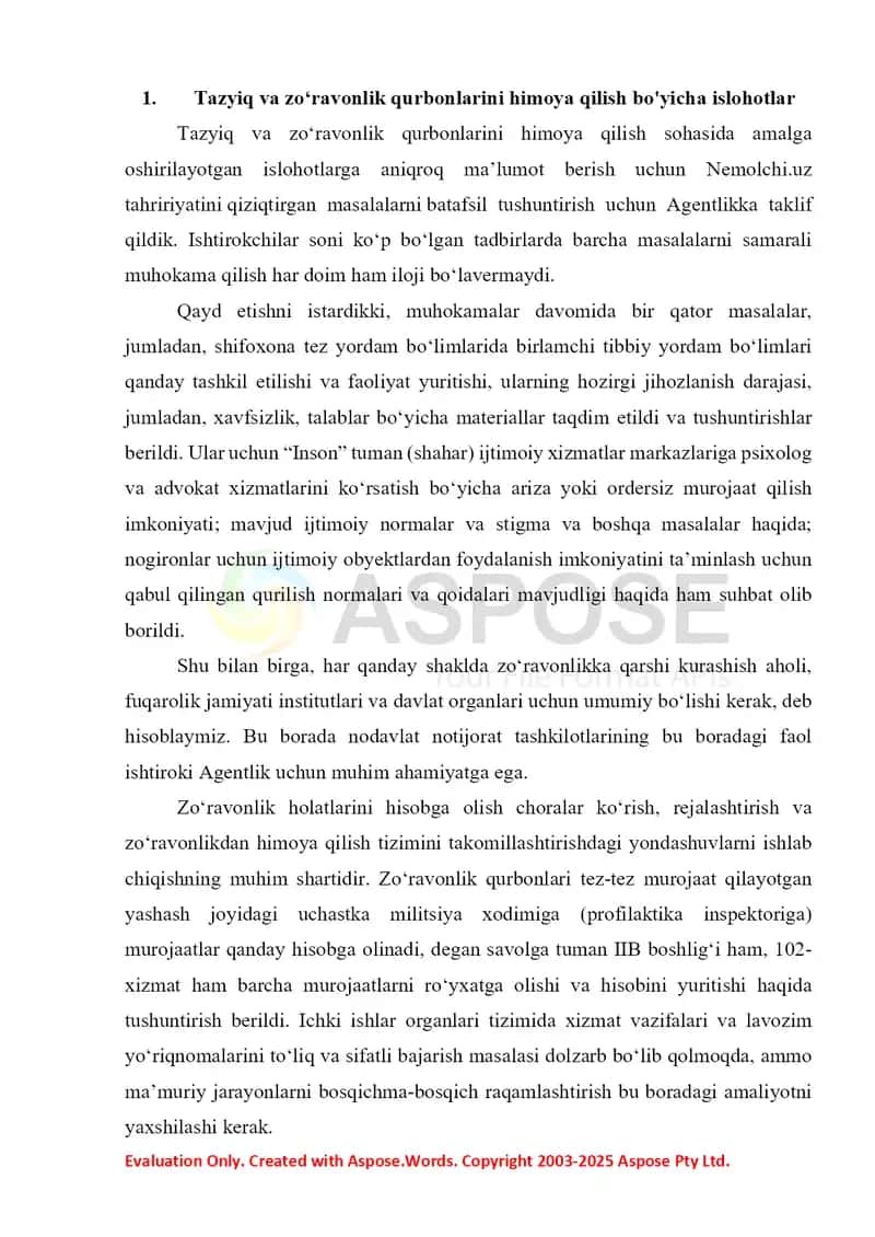 Zoʻravonlik qurbonlarining asosiy toifalari tavsifi 3
