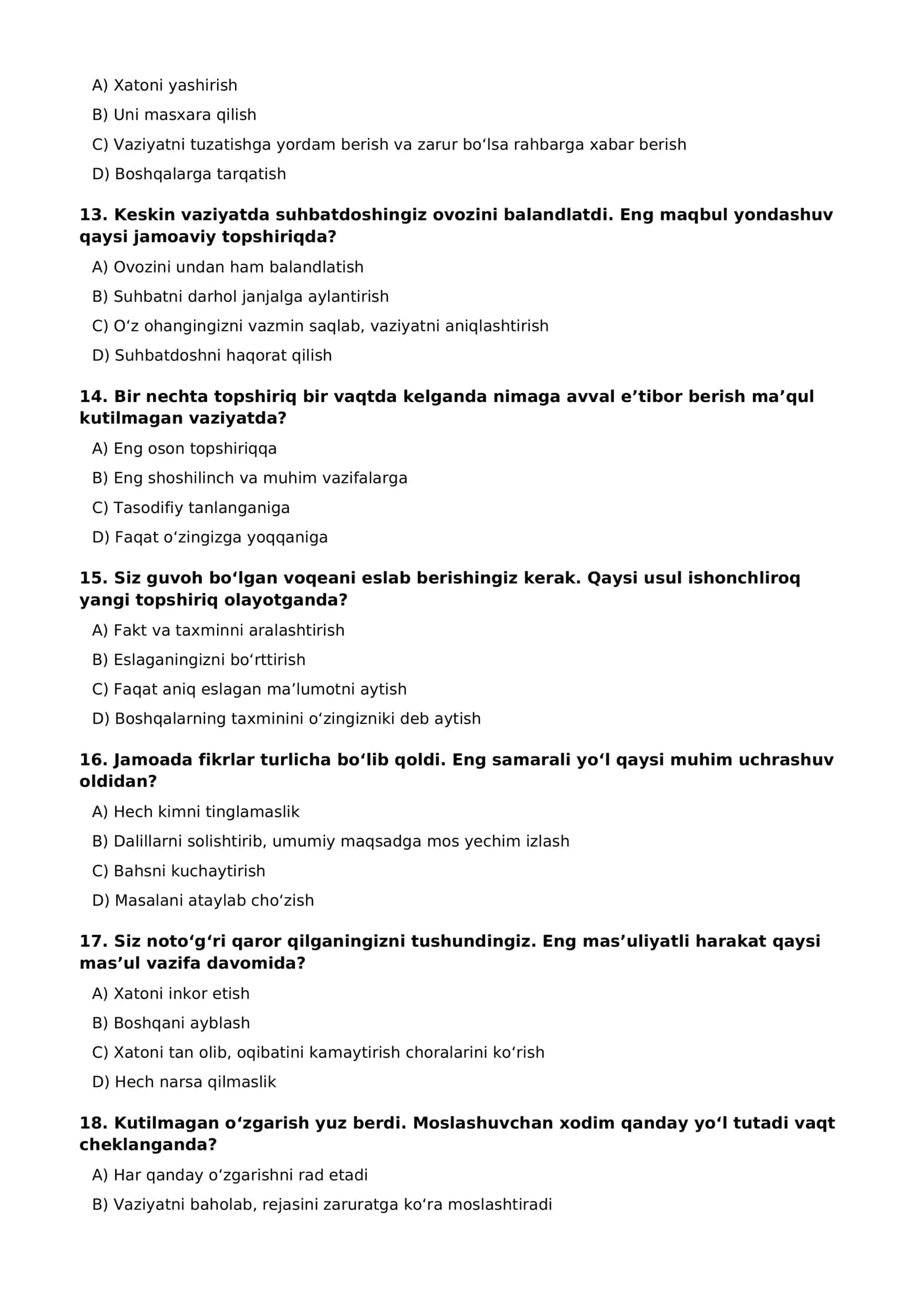 Ichki Ishlarga Kiruvchilar Uchun 300 Ta Psixologik Testlar To‘plami 3
