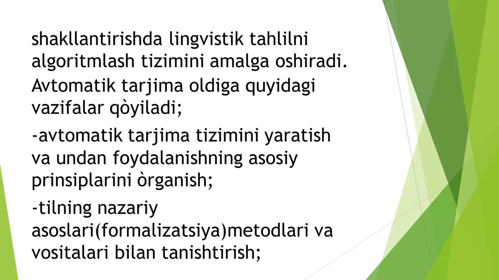 Qoidaga asoslangan mashina tarjimasi texnologiyasining lingvistik algoritmini yaratish 3