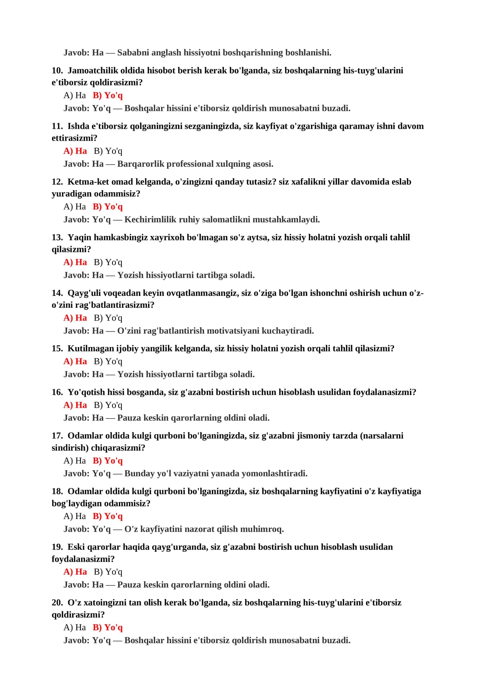 Psixologik maslahat fanidan testlar 3