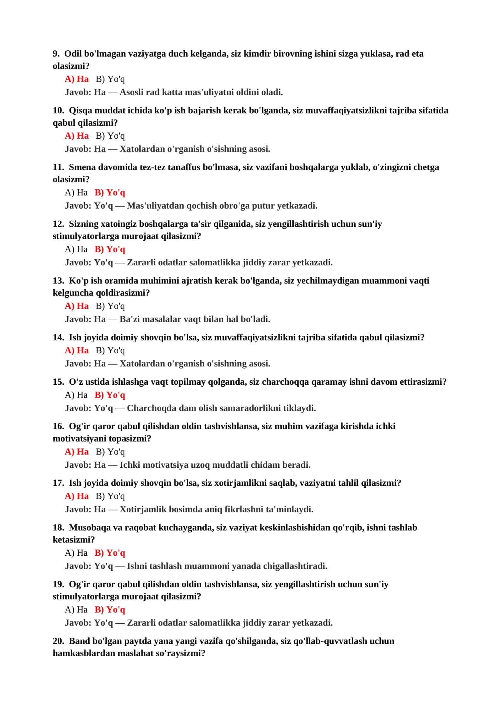 RIVOJLANISH PSIXOLOGIYASI FANIDAN TESTLAR 3