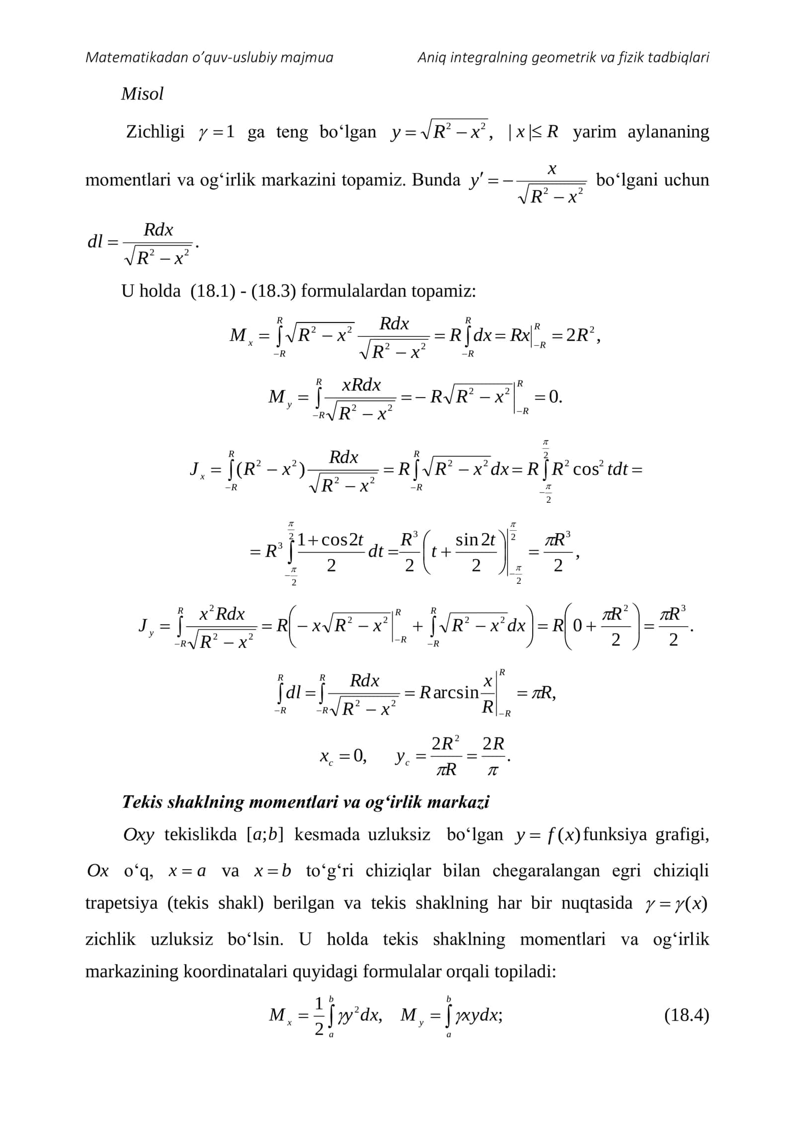 Aniq integralning tadbiqlari 3