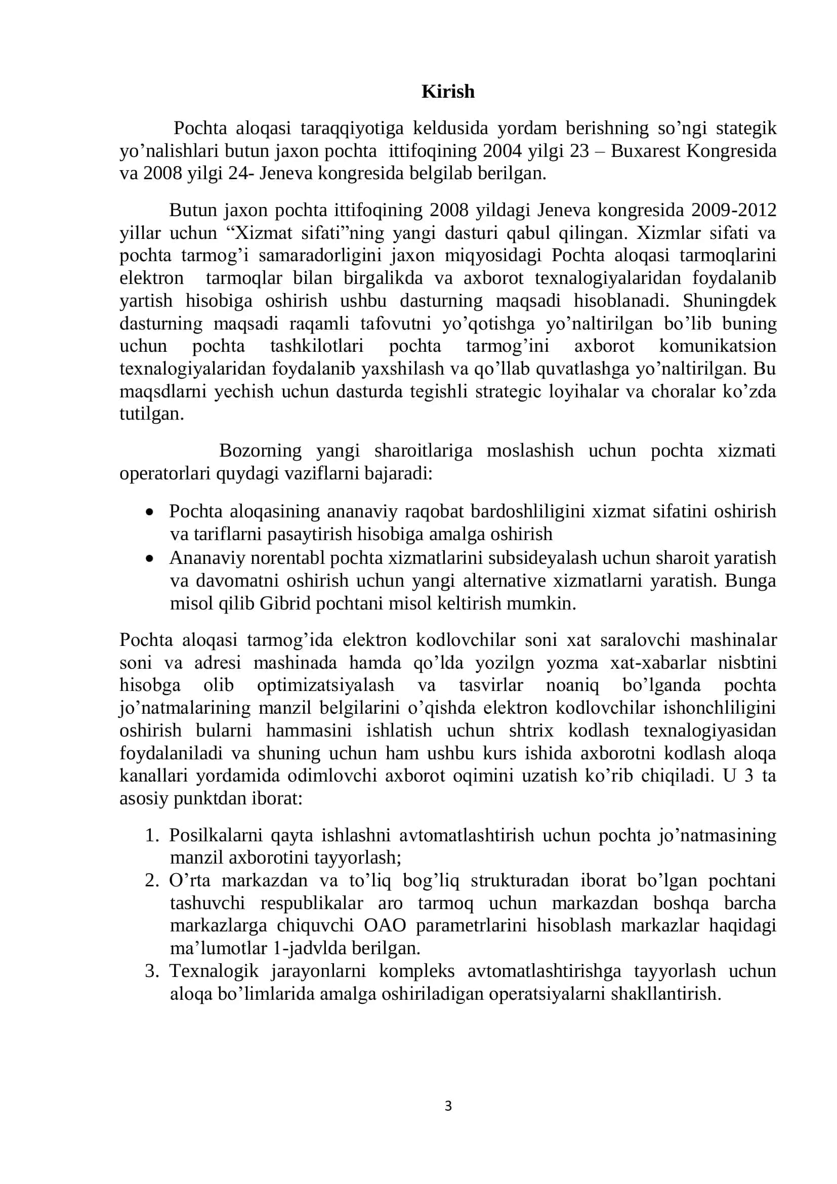 Axborotni kodlash. Oldinlovchi axborot oqimini aloqa kanallari vositasida uzatish 3