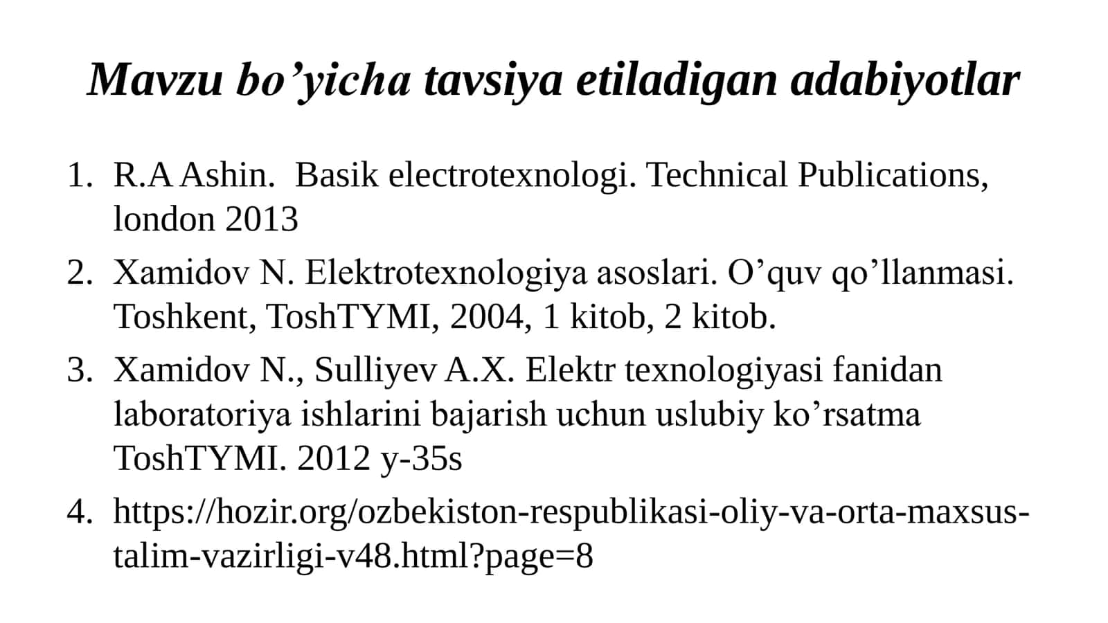 Elektrotexnologiya mazmuni 3