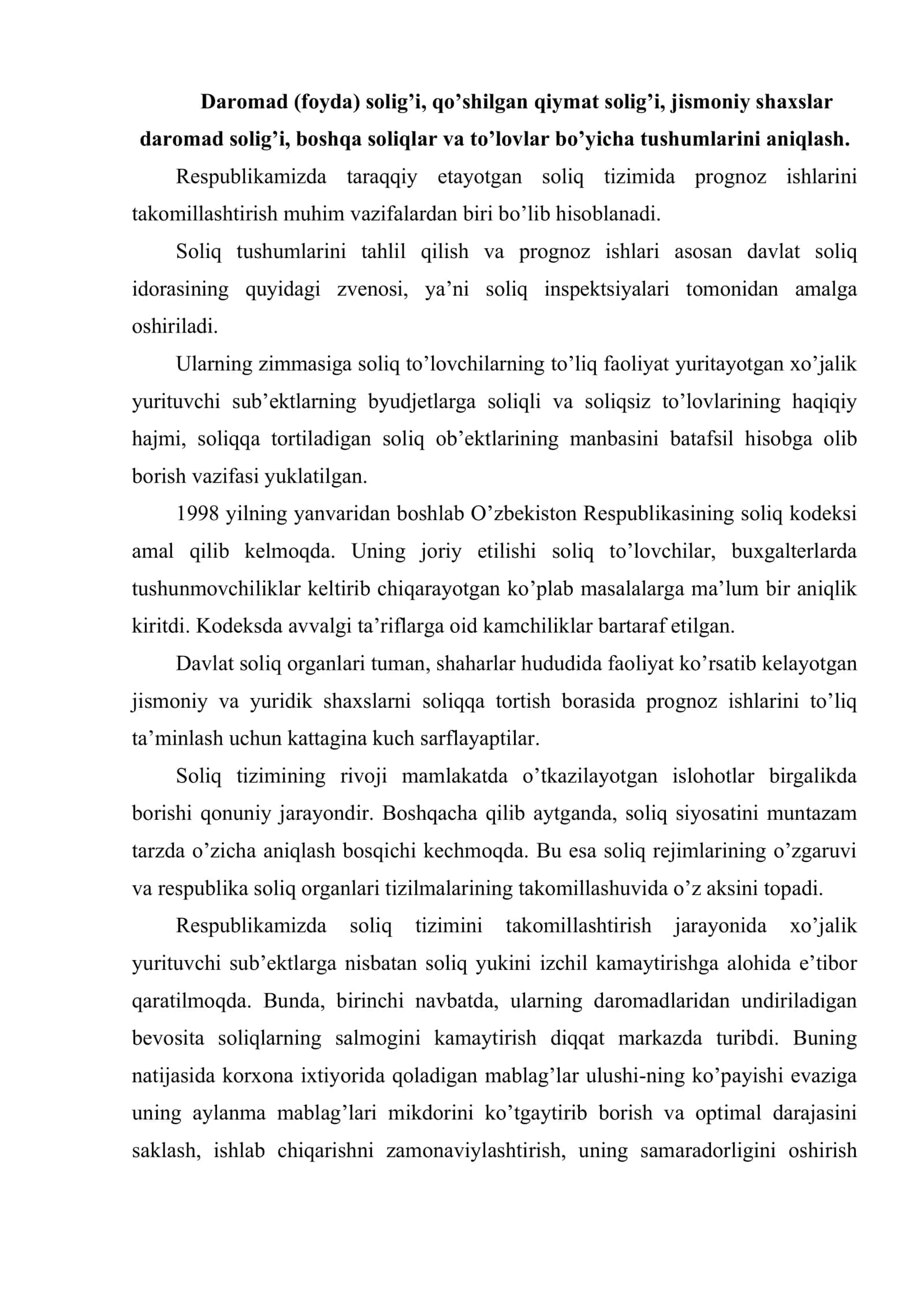 Soliqlar va to’lovlar yig’indisini prognozlash 3