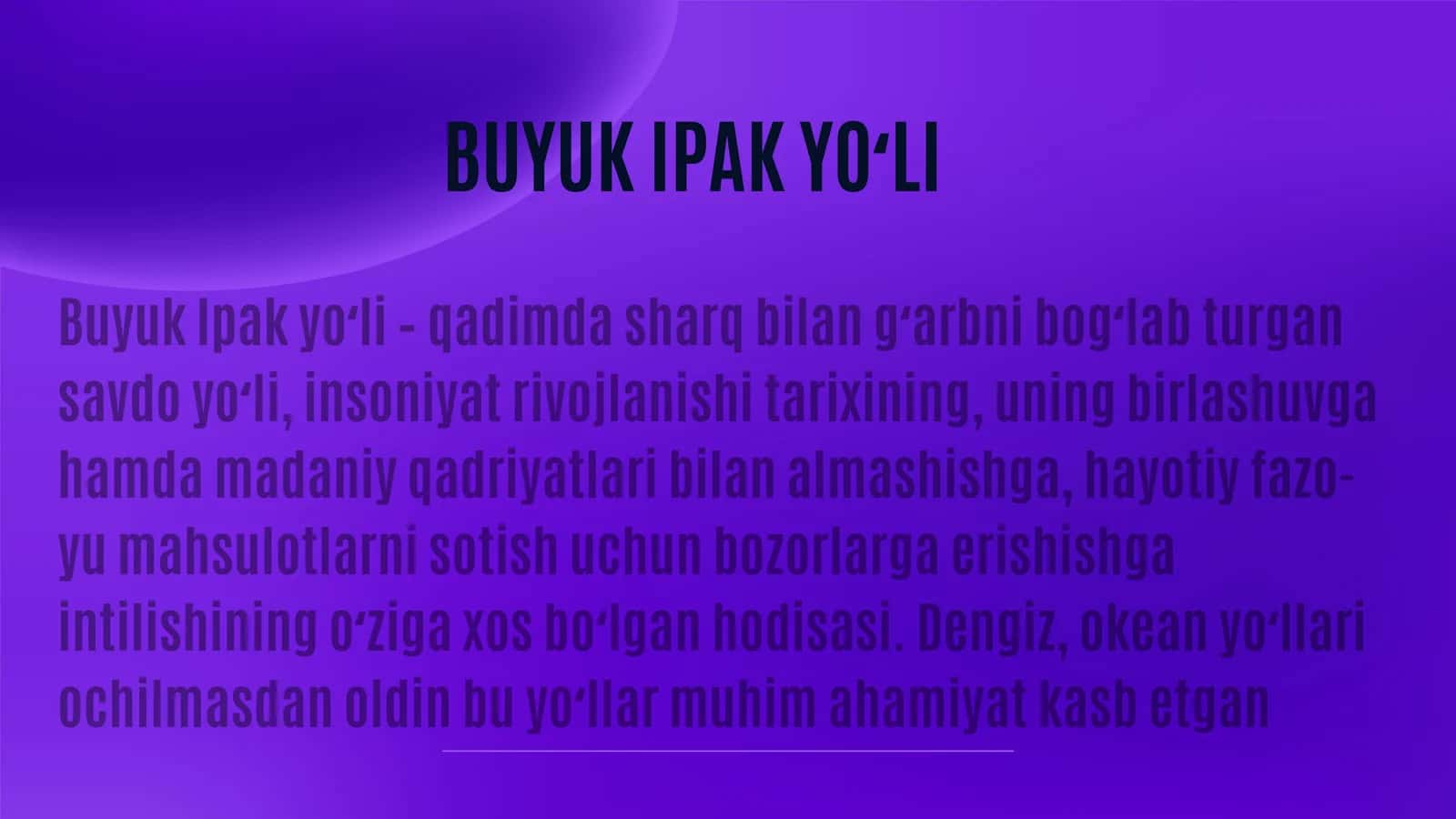 BUYUK IPAK YO'LI 3