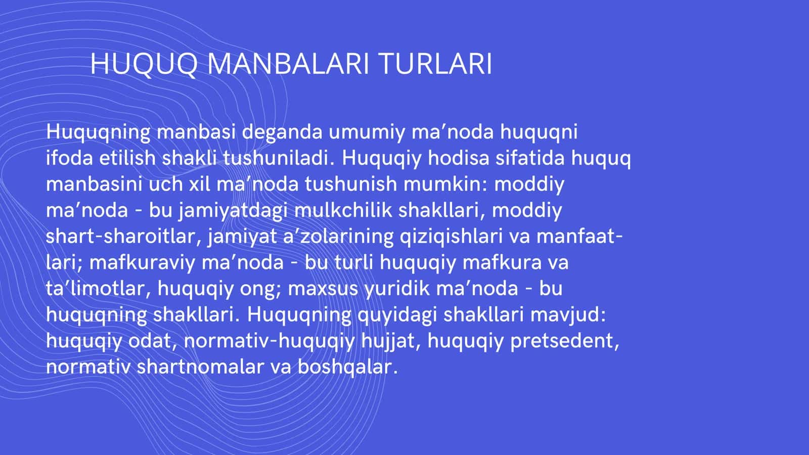 O`ZBEKISTON RESPUBLIKASIDA HUQUQNING MANBALARI 3