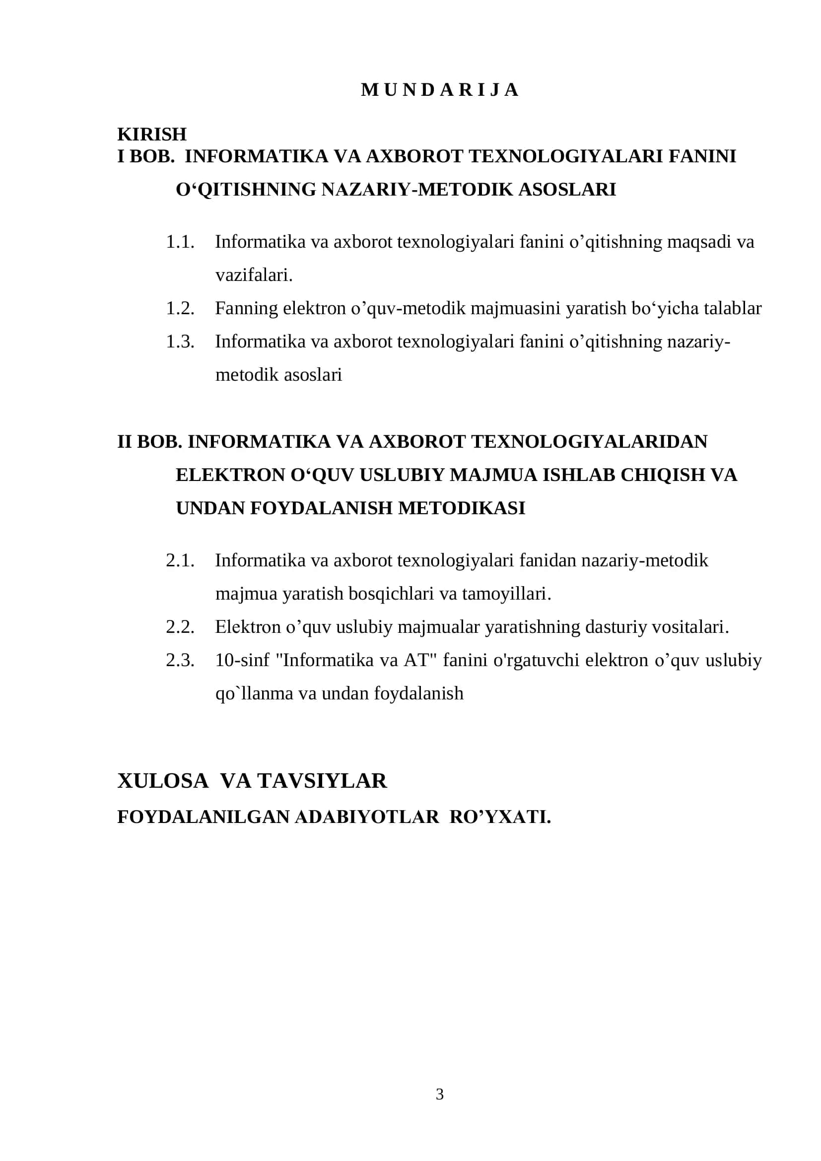 Informatika o’qitish metodikasi 3