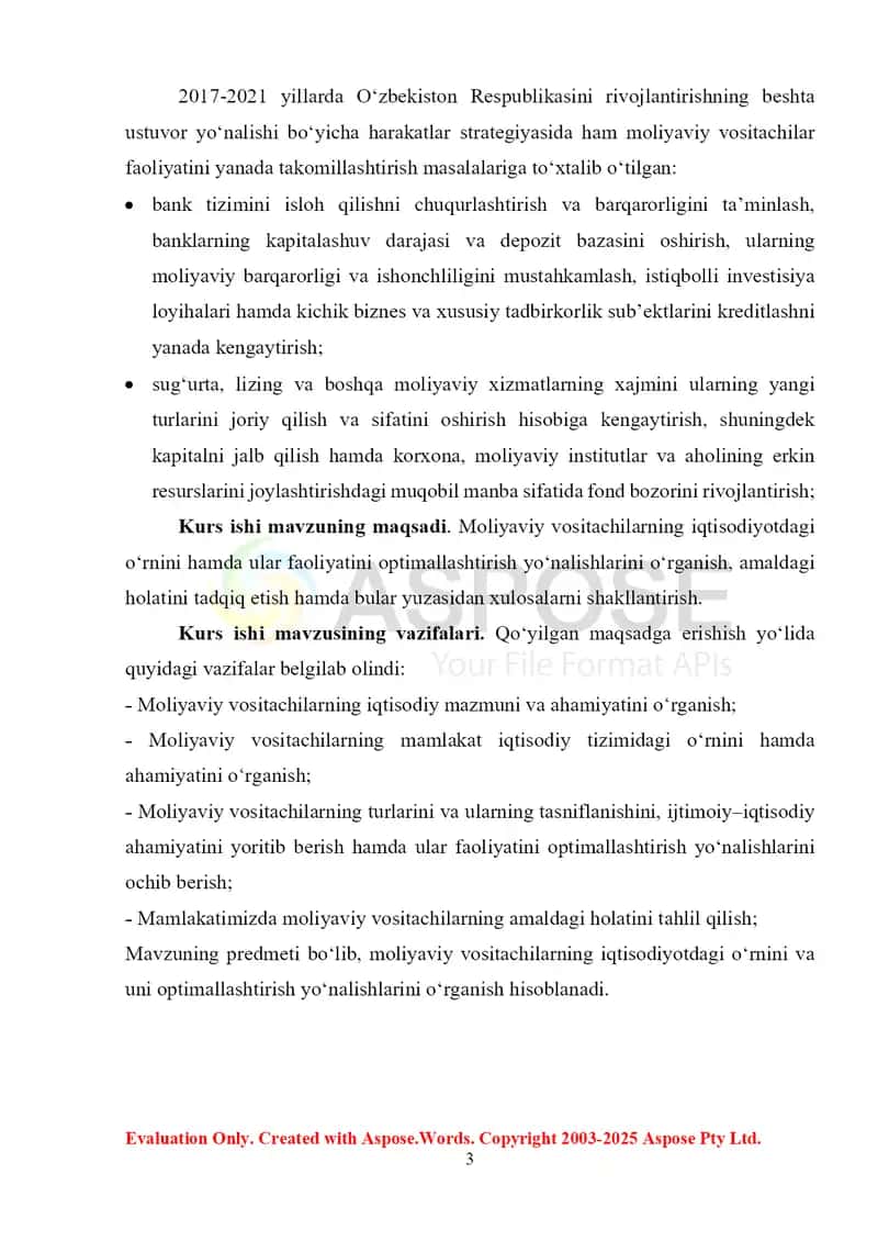 Moliyaviy vositachilar faoliyatini rivojlantirish masalalari 3