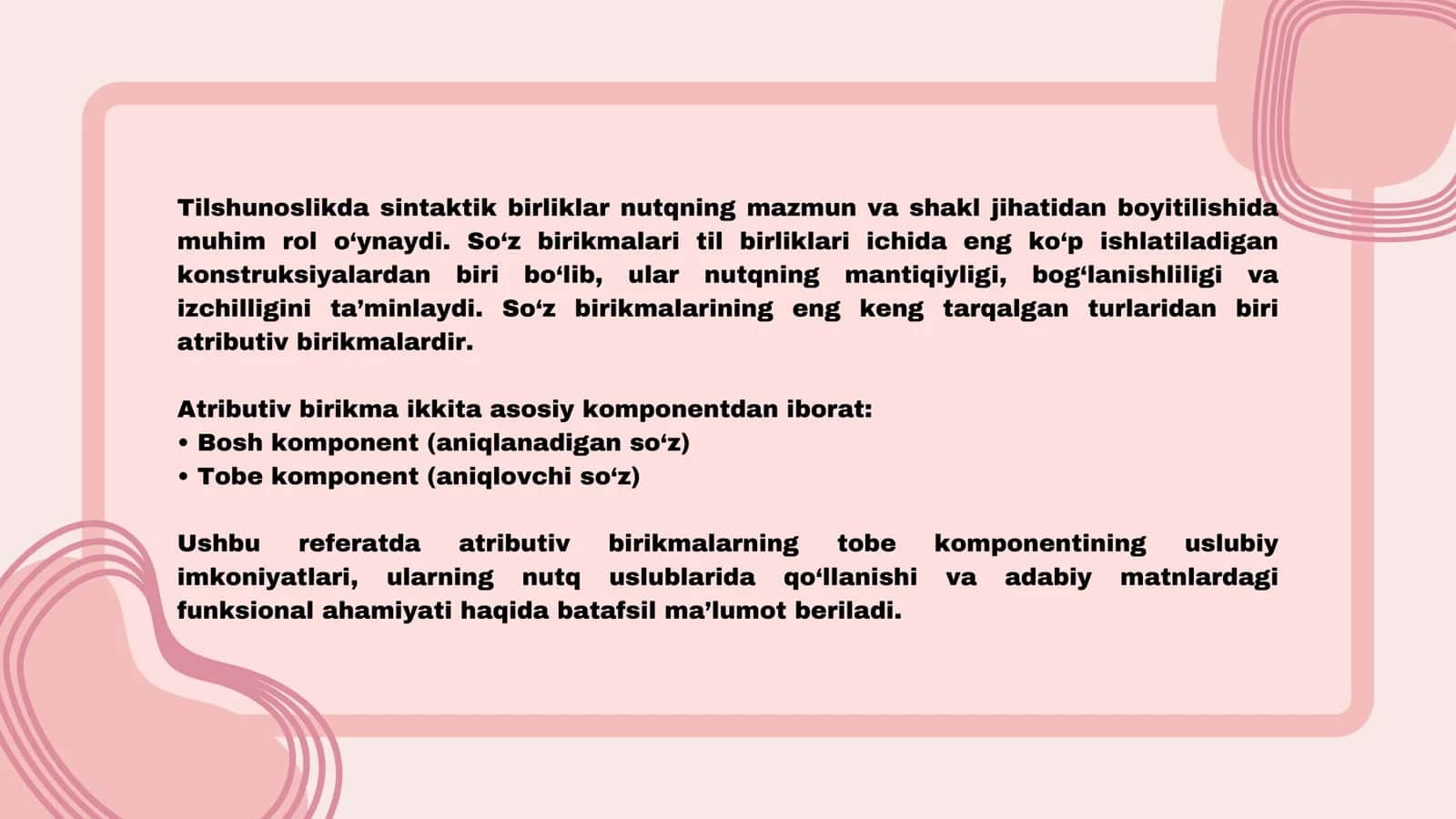 ATRIBUTIV BIRIKMA TOBE KOMPONENTINING USLUBIY IMKONIYATI 3