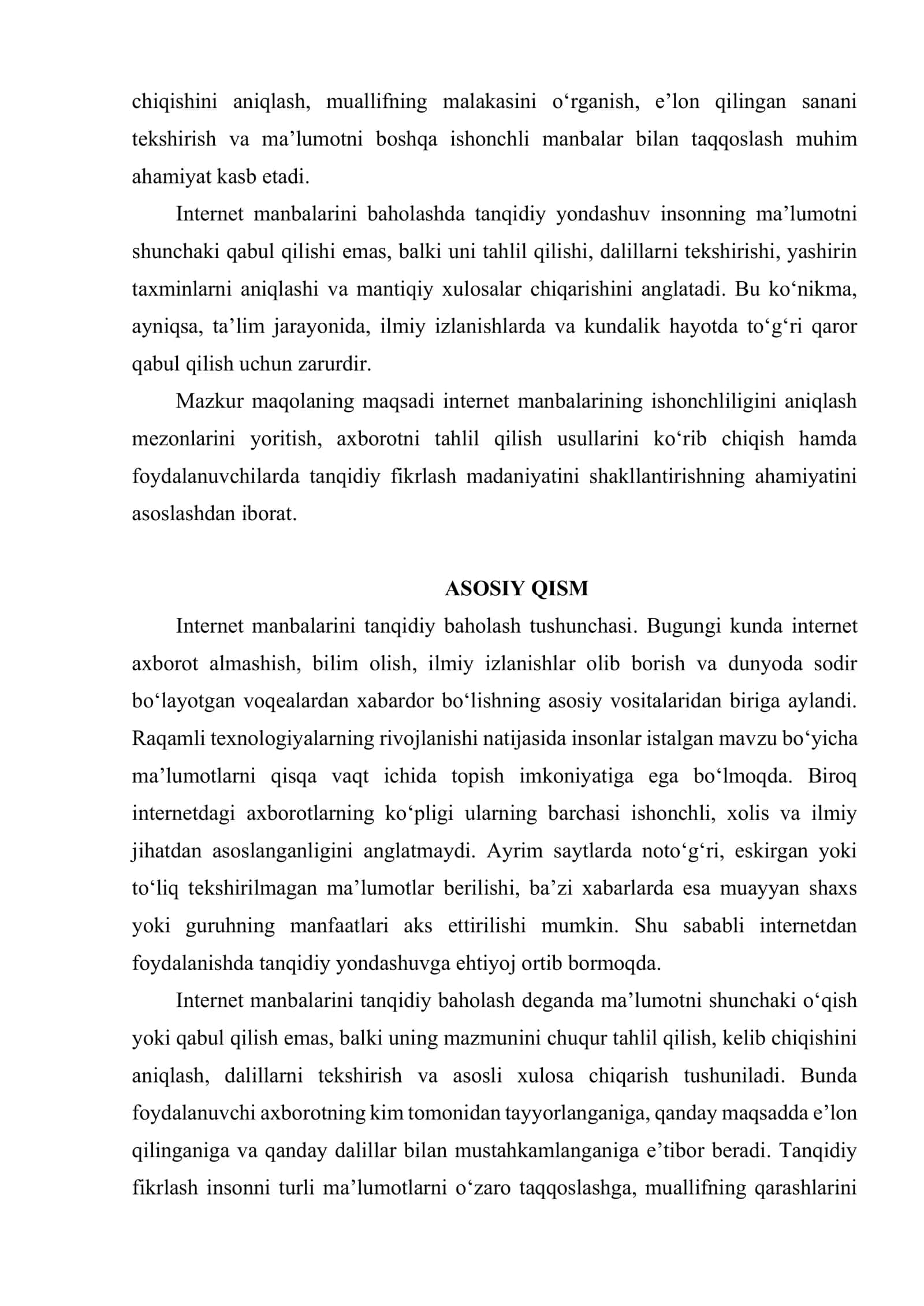 INTERNET MANBALARINI BAHOLASHDA TANQIDIY YONDASHUV 3