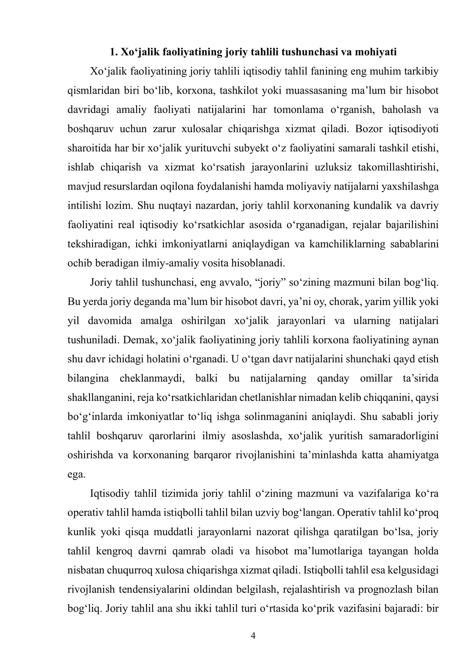 XO‘JALIK FAOLIYATINING JORIY TAHLILI 3
