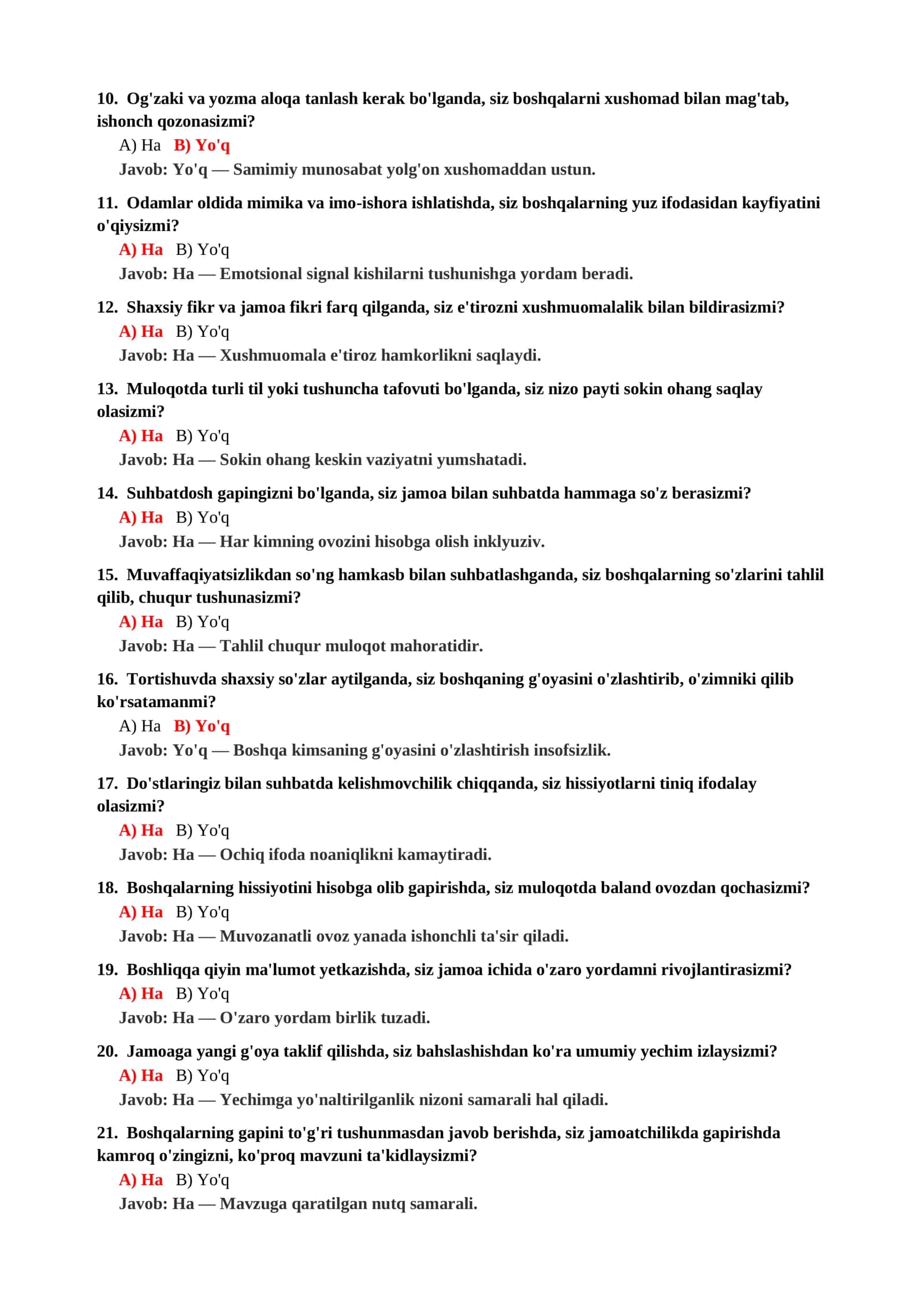 O'Z FIKRINI HIMOYA QILISH VA TA'SIRGA QARSHILIK TESTI 3