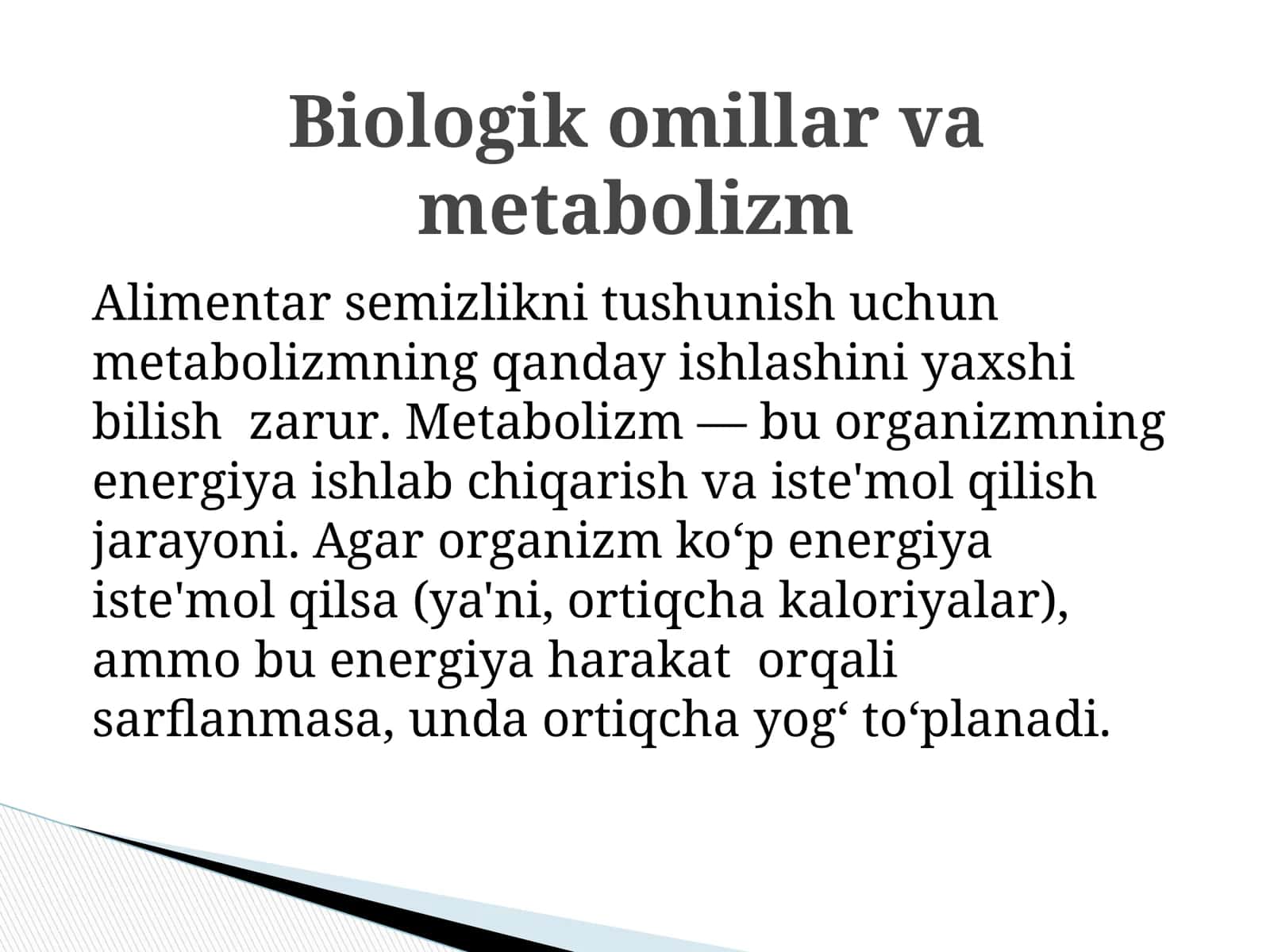 Semizlikni rivojlnishda genetik omillarning roli 3