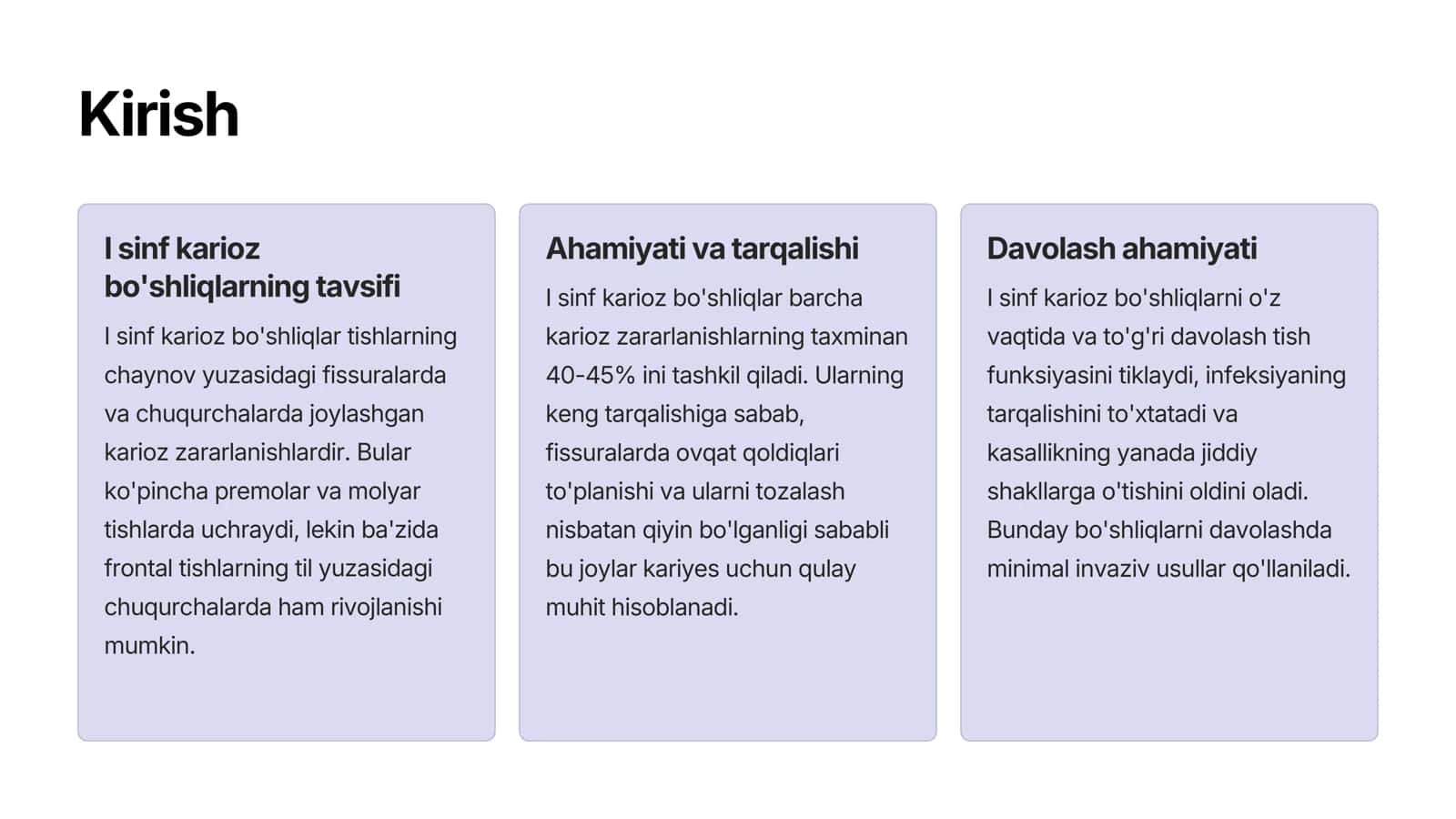 Fantomlarda 1-sinf karies boshliqlarini charxlash va plombalash 3