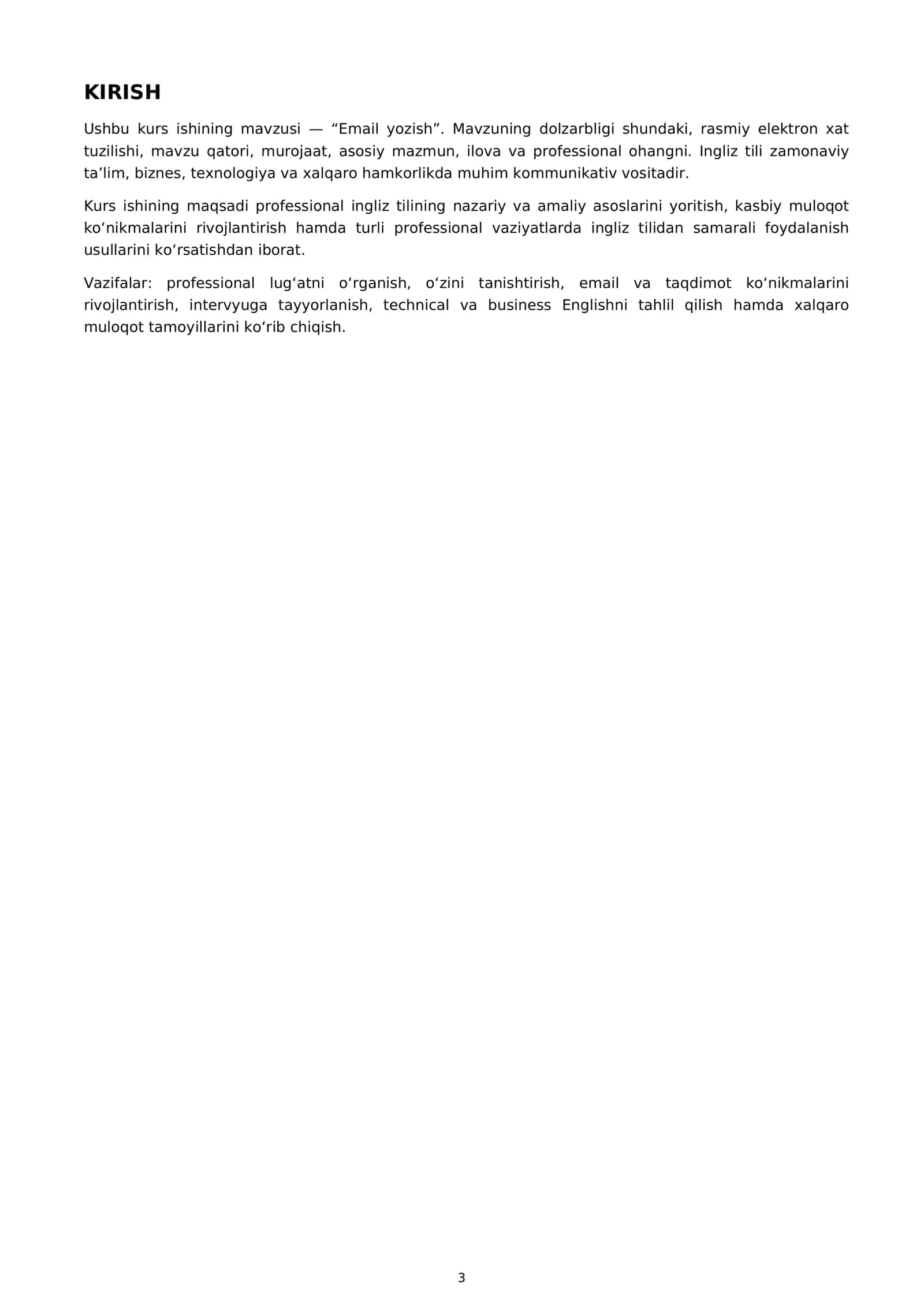 KURS ISHI - EMAIL YOZISH 3