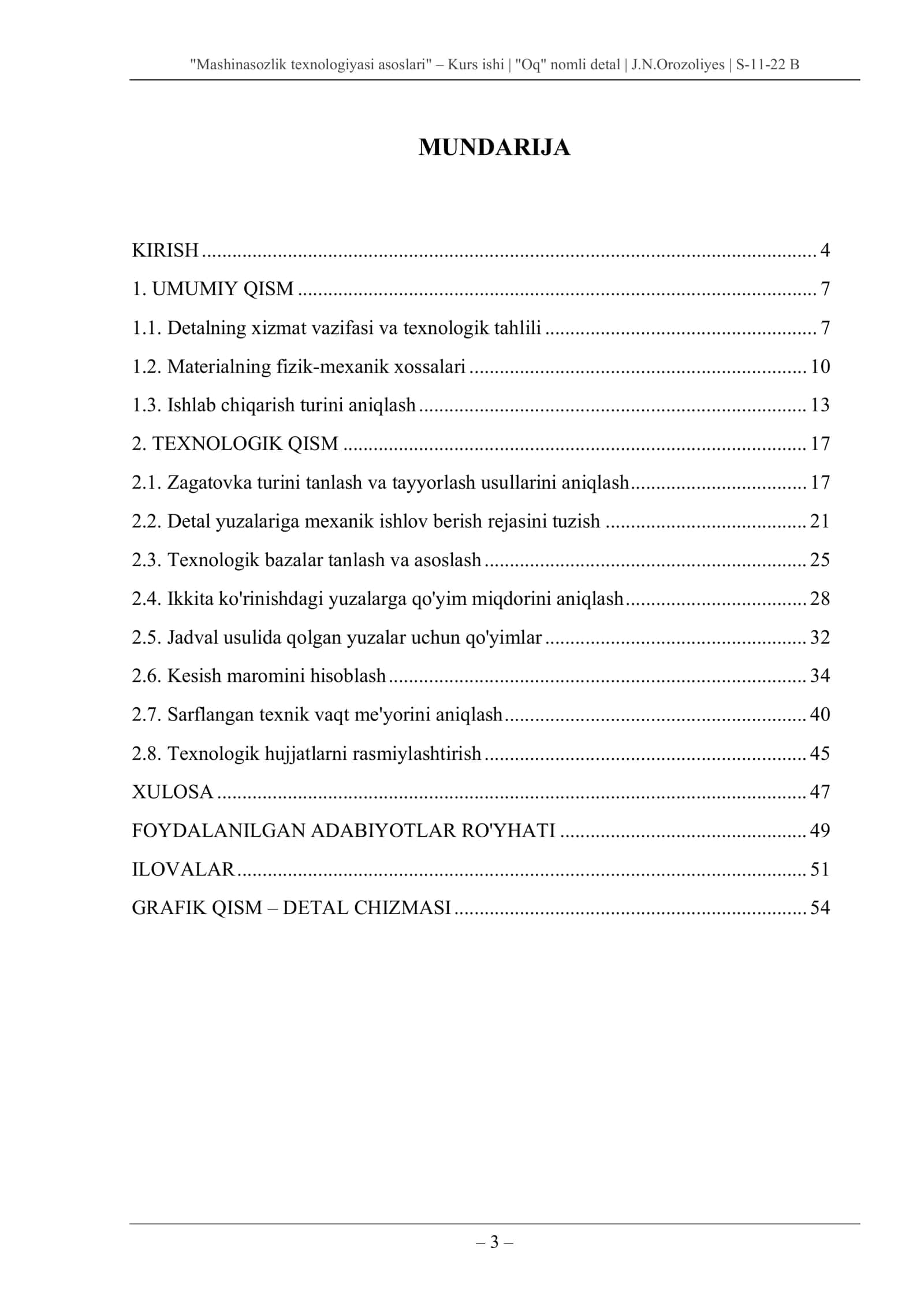 "Mashinasozlik texnologiyasi" 3
