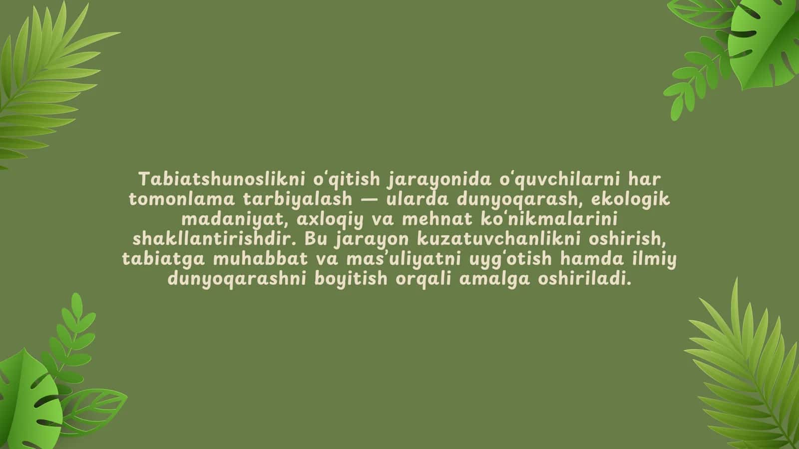 Boshlangʻich talim tabiiy fanlarini oʻqitishda oʻquvchilarning moddiy dunyoqarash asoslarini shakllantirish 3